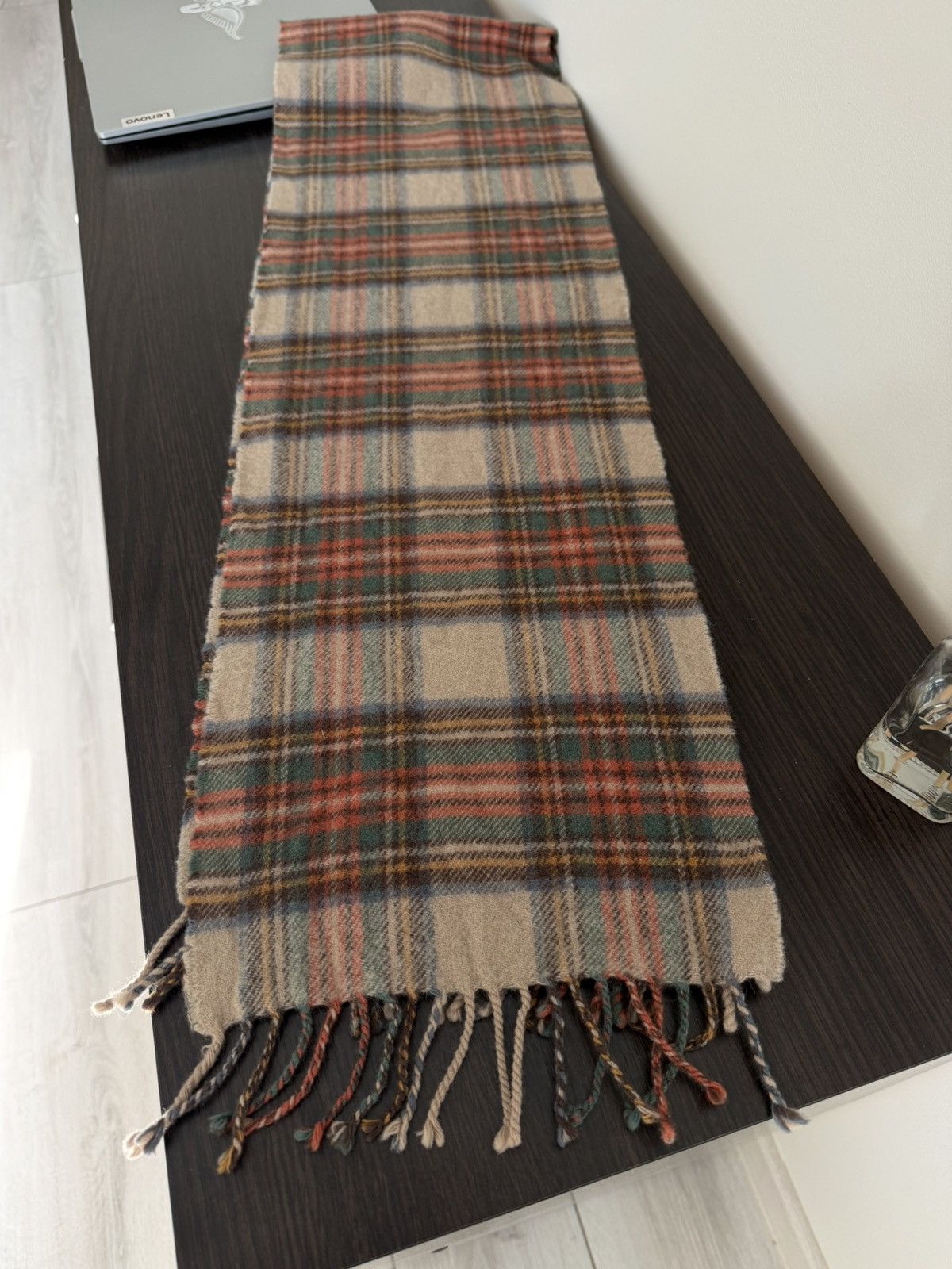 Johnstons Of Elgin Johnstons Lambswool Scarf Check Plaid Made in Scotland Size ONE SIZE - 11 Thumbnail