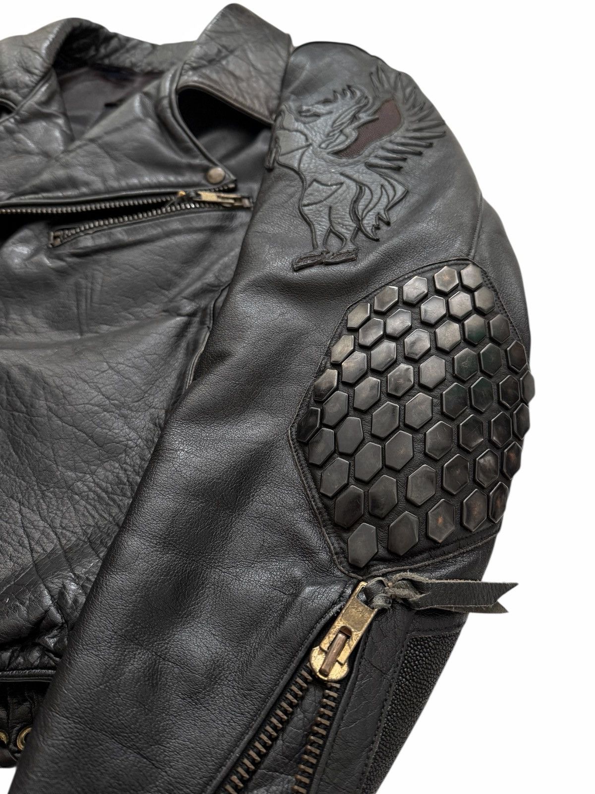 Bill Wall Leather GRAIL 1980’s Armored Brass and Stringray Oversized Leather Size US XL / EU 56 / 4 - 5 Thumbnail