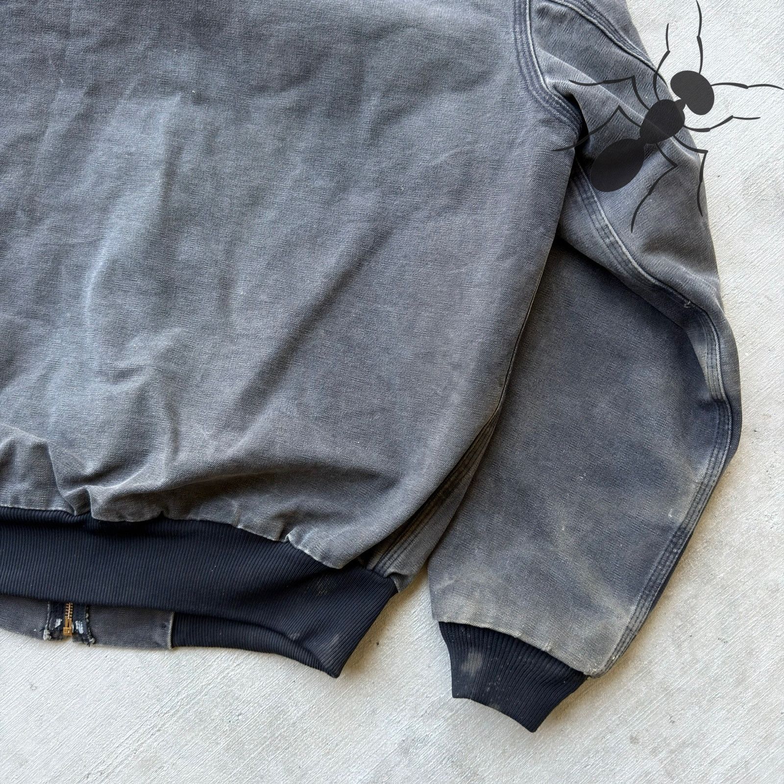 Carhartt × Vintage Carhartt faded black hooded work wear jacket Size US L / EU 52-54 / 3 - 7 Thumbnail
