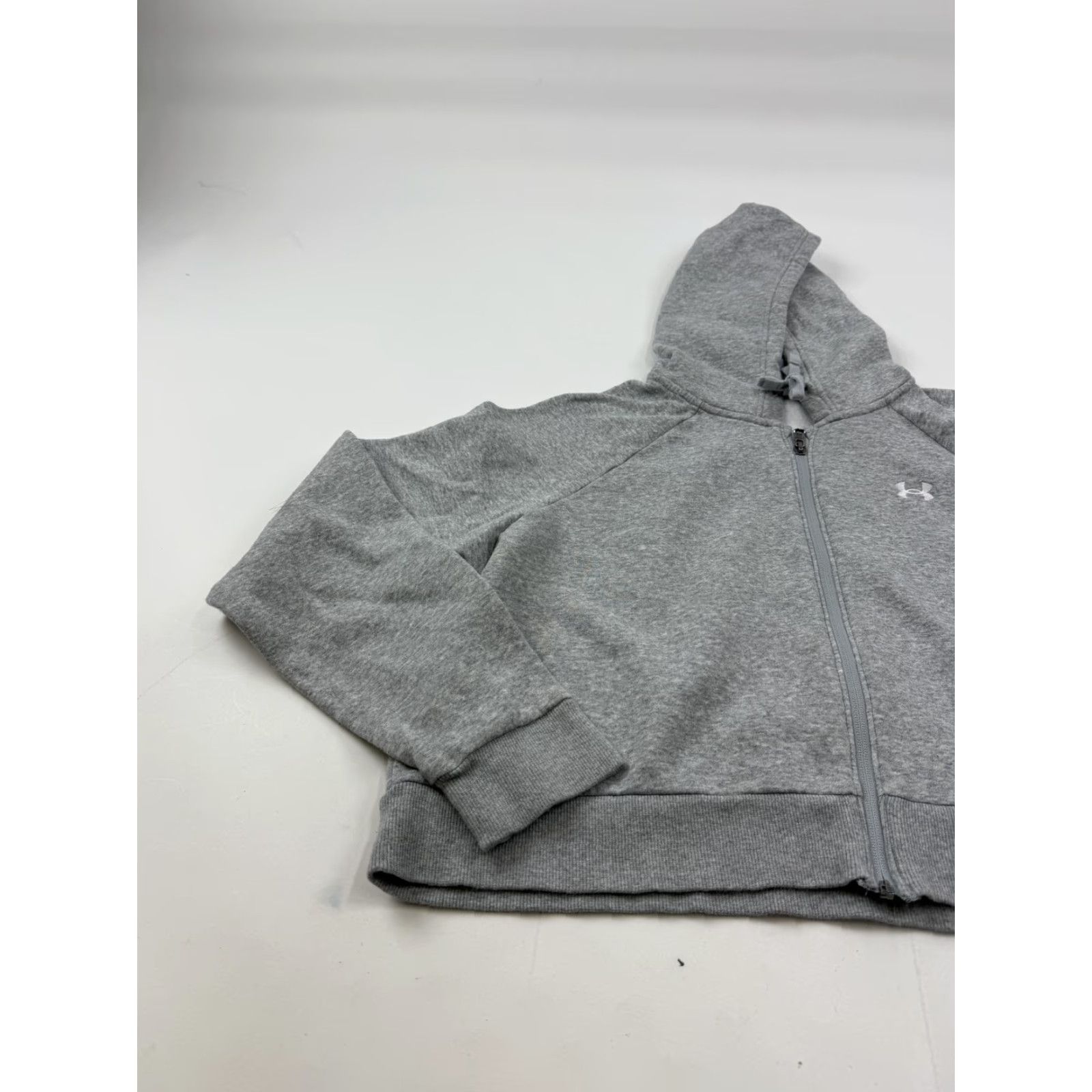 Under Armour Under Armour Hoodie Sweatshirt Womens XL Gray Full Zip Fleece Athletic Cropped Size XL / US 12-14 / IT 48-50 - 2 Thumbnail