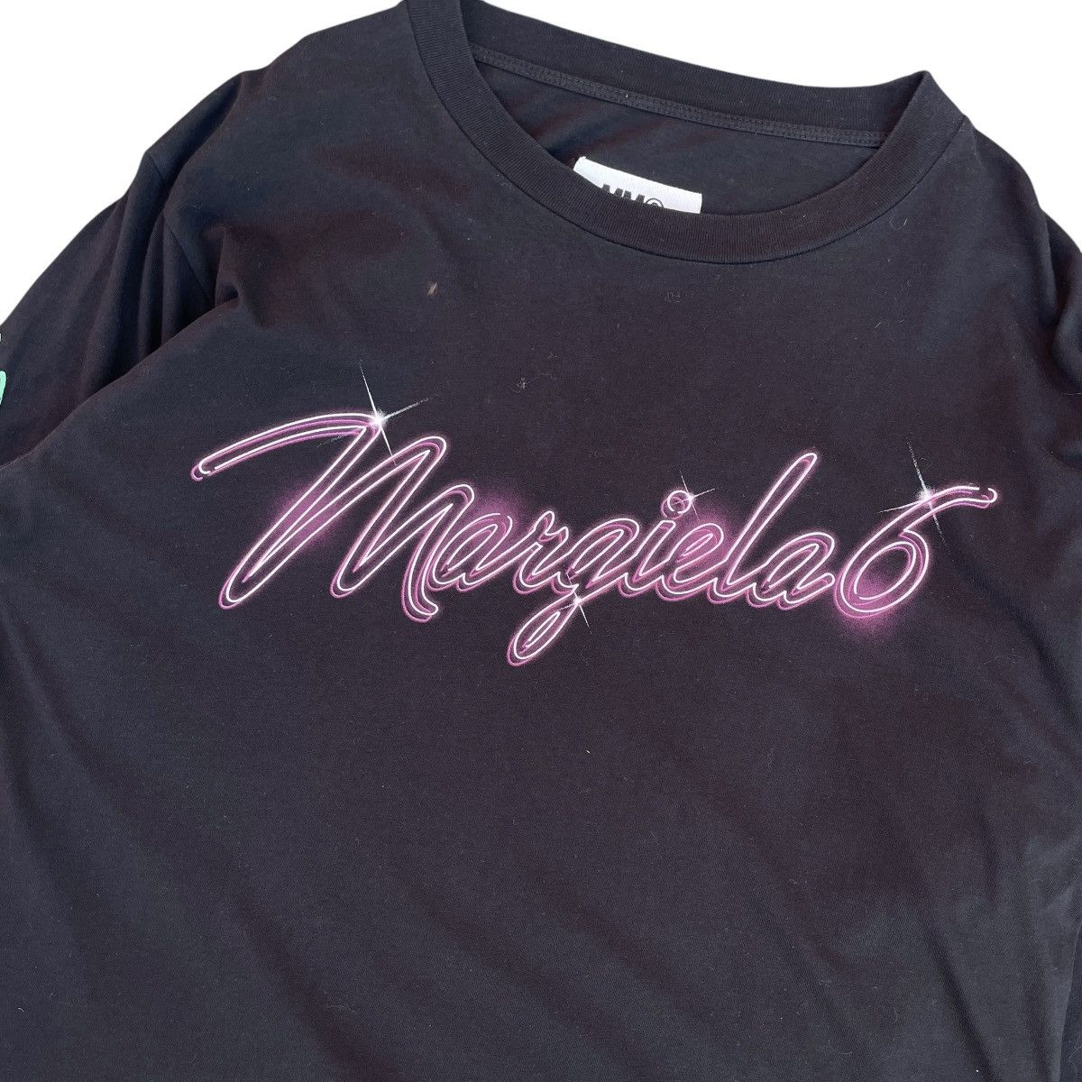 MM6 MM6 Maison Margiela Neon Logo Long Sleeve Shirt Oversized Size US XS / EU 42 / 0 - 3 Thumbnail