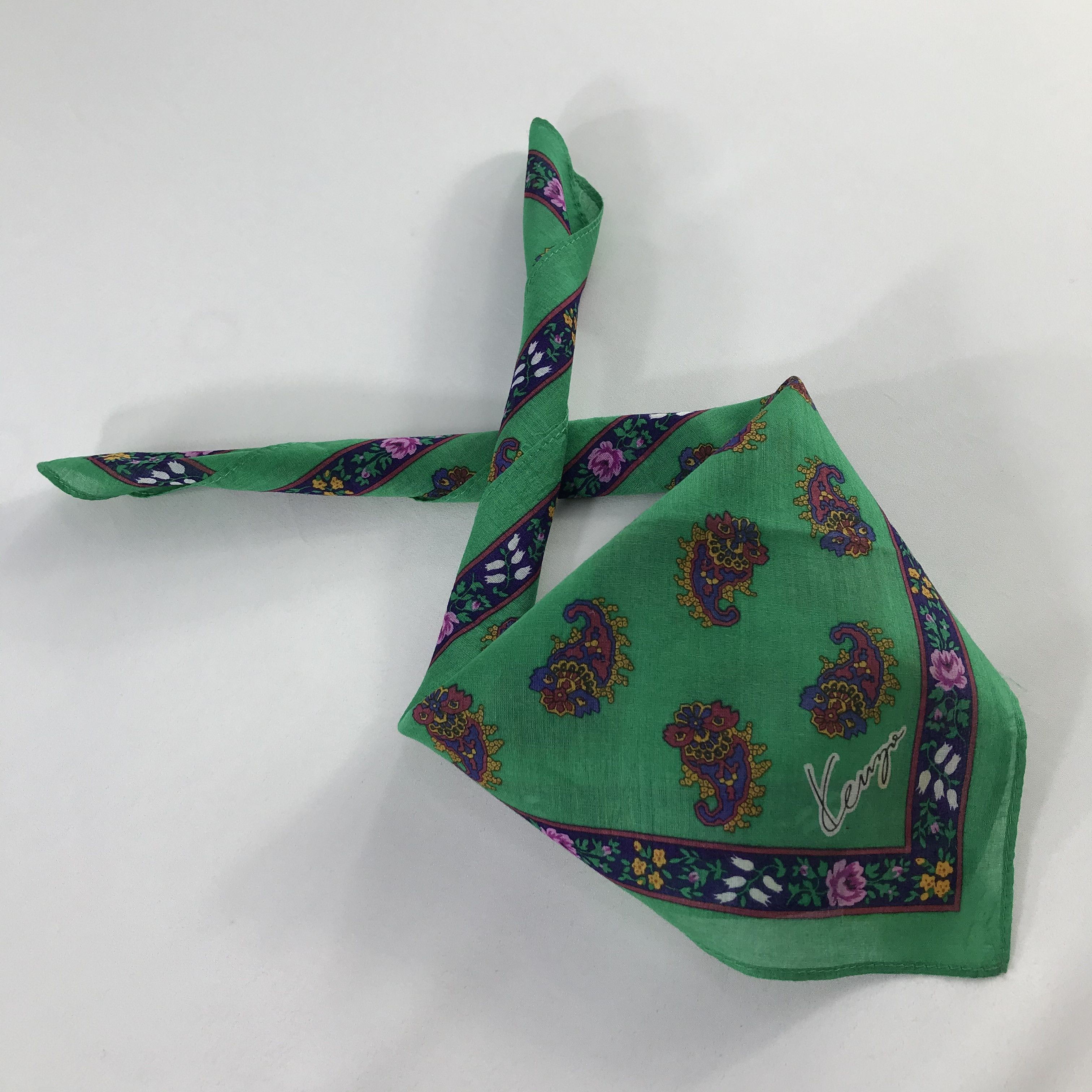 Kenzo × Vintage Kenzo Bandana / Handkerchief / Neckerchief - S810 Size ONE SIZE - 4 Thumbnail