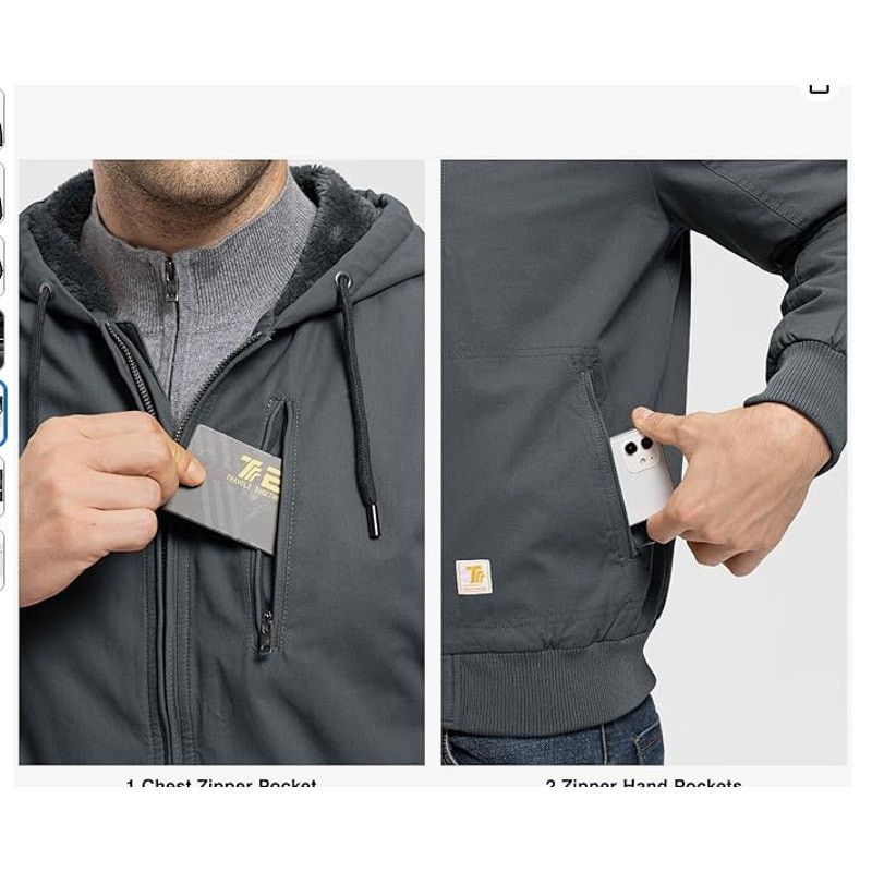 The Unbranded Brand Mens Iron Gray FlannelLined Coat Thick with 4 Pockets 2XL Size US XL / EU 56 / 4 - 5 Thumbnail