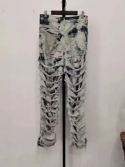 Japanese Brand Raw Edge Casual Straight Slim Pants Size US 32 / EU 48 - 3 Thumbnail