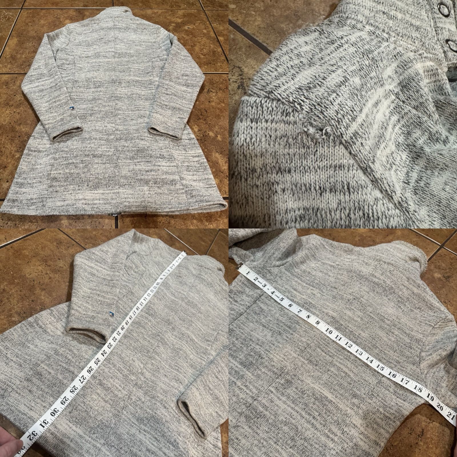Vintage Kuhl Alaska Long Sweater Jacket Womens Medium Gray Fleece Full Zip High Neck Long Sleeve Regular Fit Pockets Solid Jacket Size M / US 6-8 / IT 42-44 - 8 Thumbnail