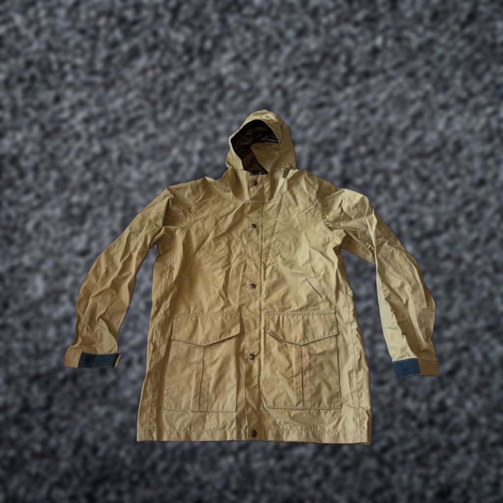 Vtg Eddie Bauer Gore-Tex Full Zip Hooded Jacket Tan Men’s Size Medium Windbreaker 80s Long Regular Fit Jacket Coat