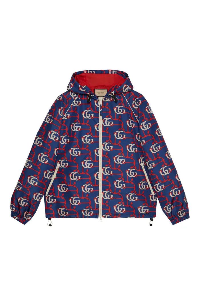 Gucci o1s1wg110225 Double G Anchor Print Fabric Jacket Multicolor Size US M / EU 48-50 / 2 - 1 Thumbnail