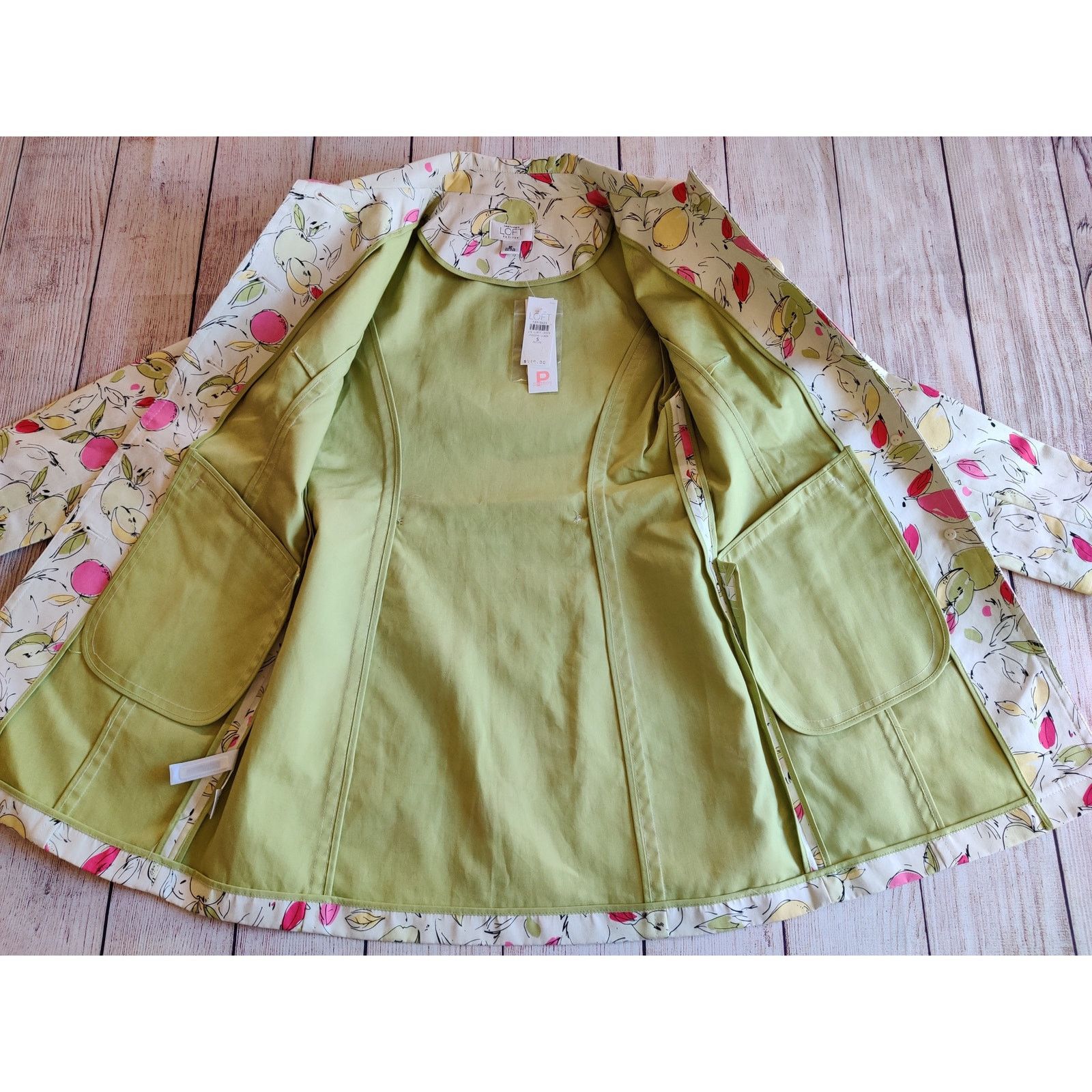 Loft apple print trench coat sz SP Size S / US 4 / IT 40 - 7 Thumbnail