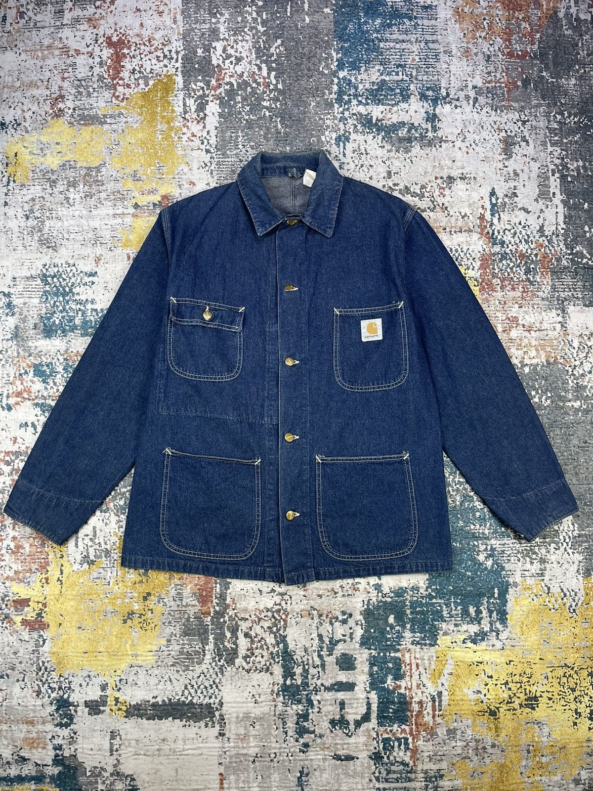 Carhartt Vtg 90s Carhartt Denim 5 Pocket Denim Chore Jackets Size US M / EU 48-50 / 2 - 1 Thumbnail