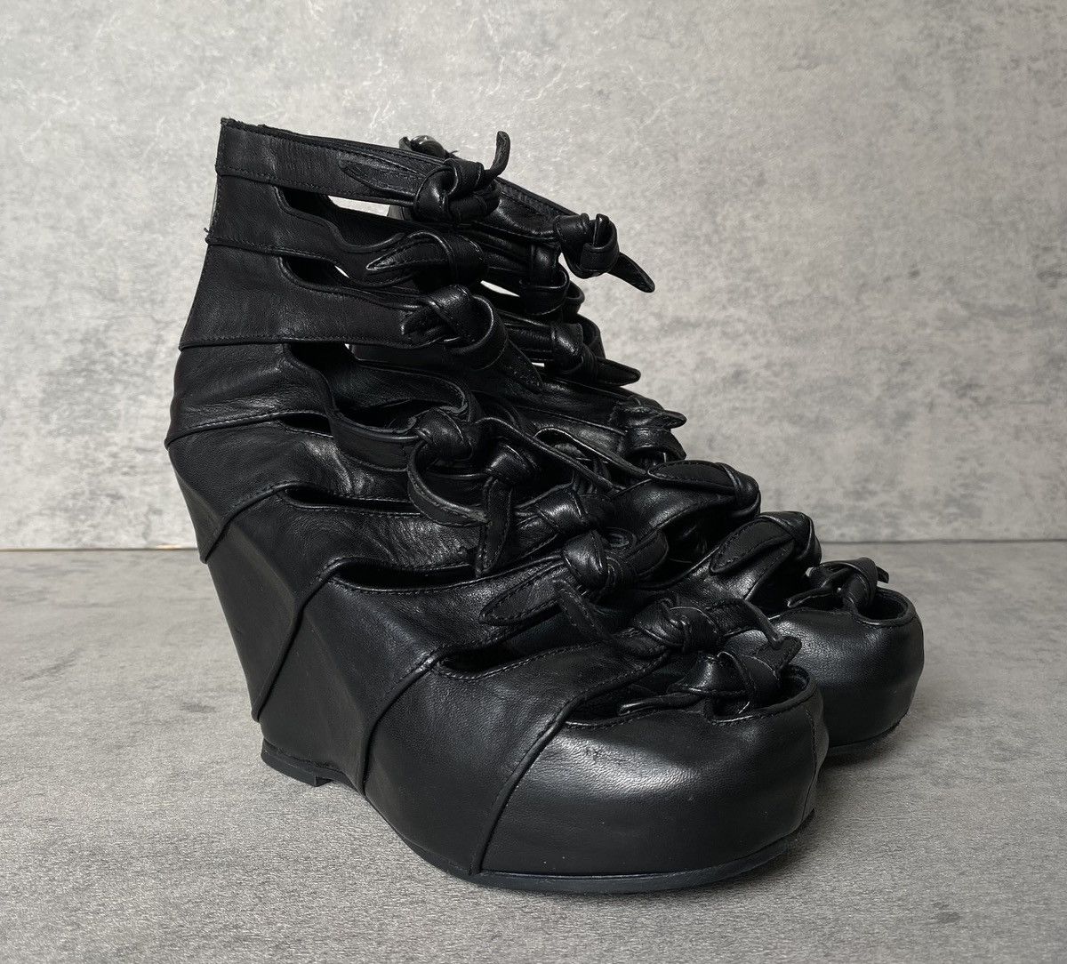 Rick Owens RICK OWENS - SS11 RHINO LEATHER WEDGES Size US 5 / IT 35 - 1 Thumbnail