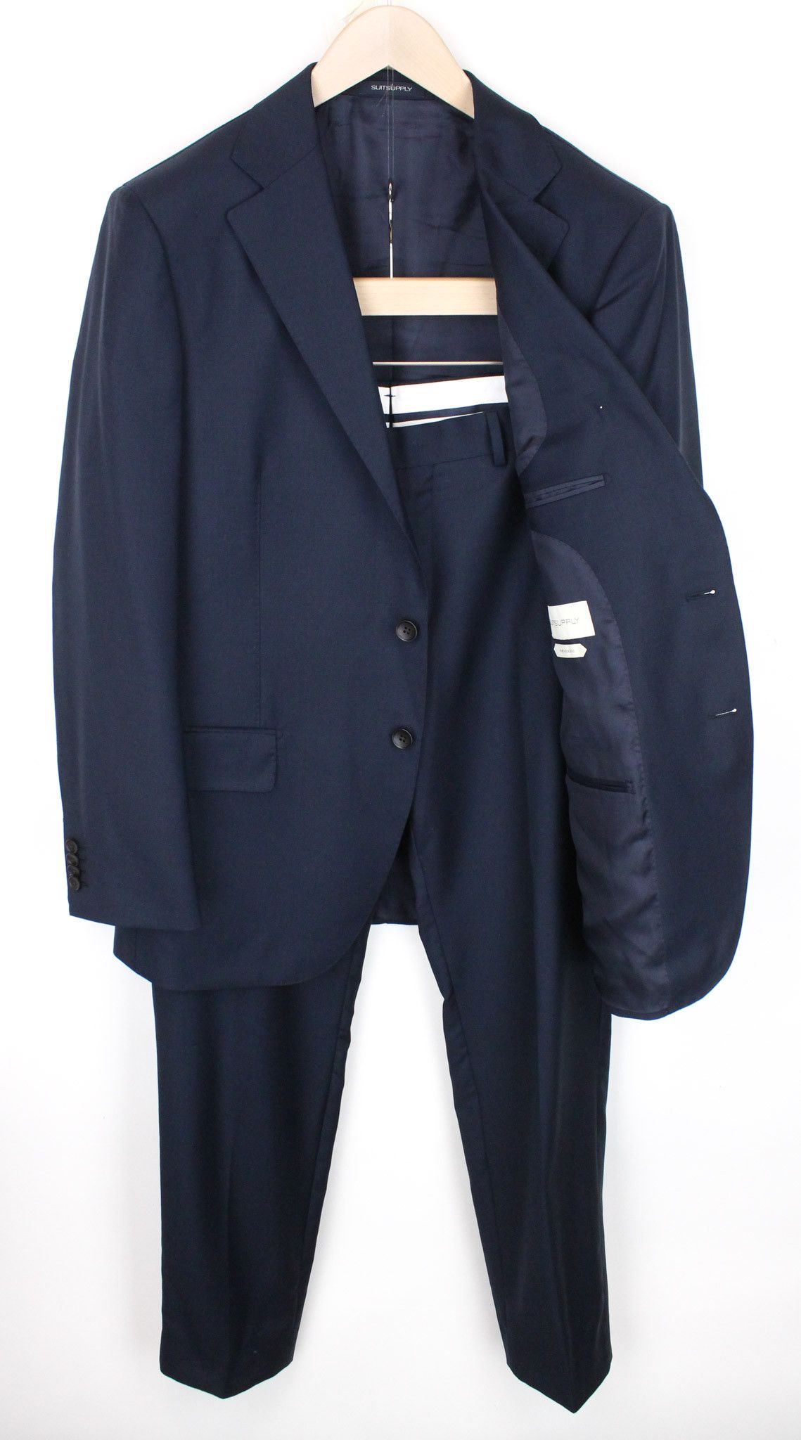 image of Suitsupply Lazio Uk44R Blue Wool S 110's Formal Suit 68041, Men's