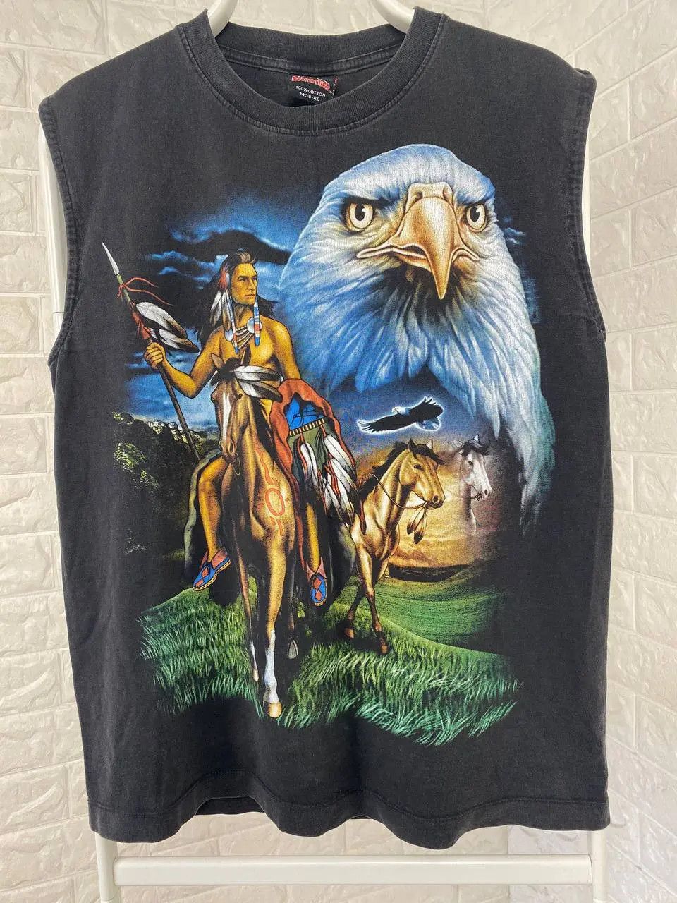 Vintage Vintage Sleeveless Indian Eagle USA T Shirt Size US M / EU 48-50 / 2 - 4 Thumbnail