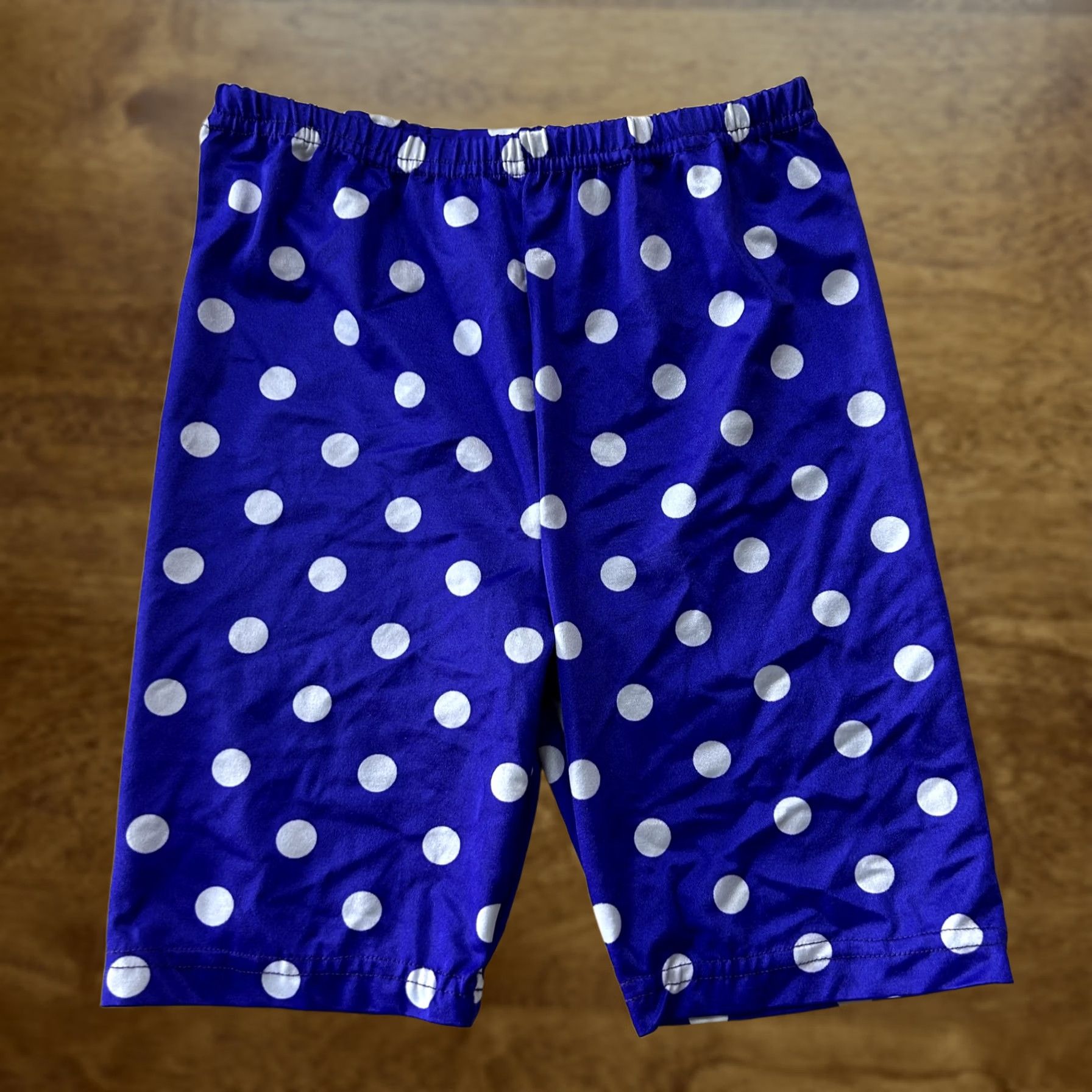 Vintage Lycra Womens Medium Blue Polka Dot Biker Shorts Stretch Pull On Activewear USA Size 32" / US 10 / IT 46 - 1 Thumbnail