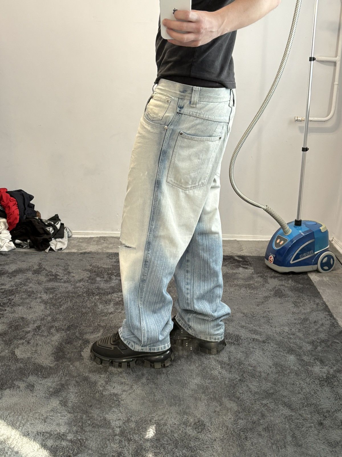 Japanese Brand Rare 2000s Baggy Y2K Vintage Distressed Jeans Size US 32 / EU 48 - 3 Thumbnail