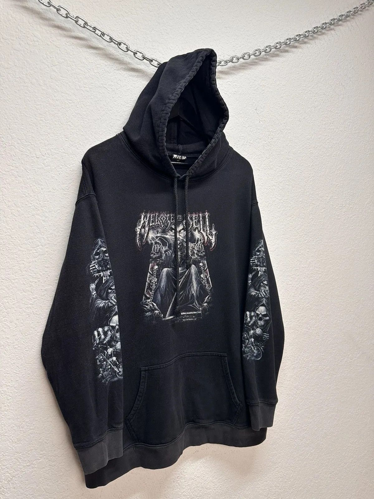 Band Tees Vintage Hoodie Welcome To Well Gothic Punk Wild 90s skull Size US XL / EU 56 / 4 - 5 Thumbnail