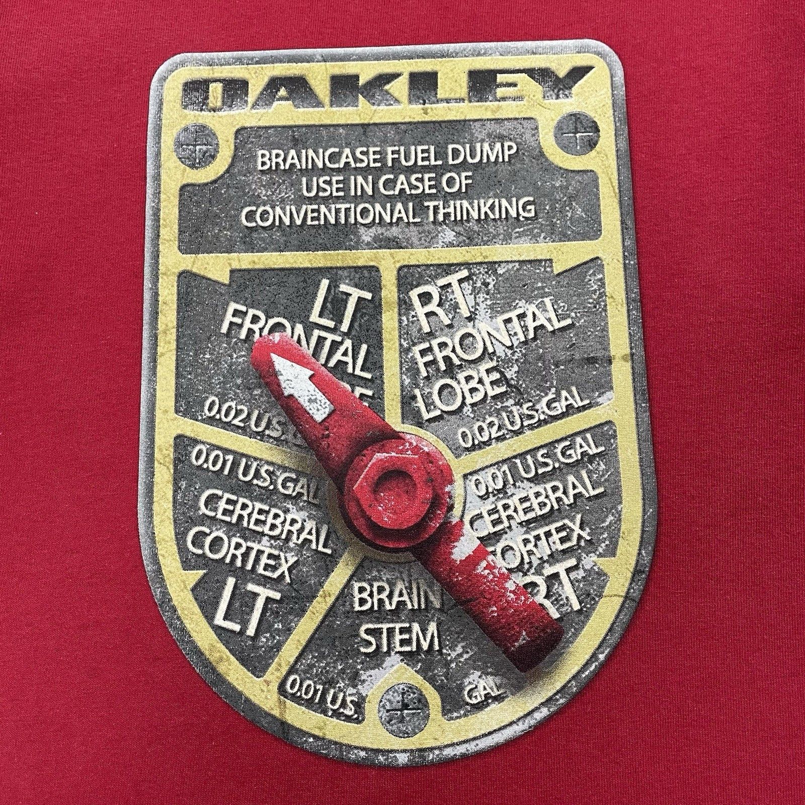 Oakley Vintage Oakley T-Shirt Brain Case Fuel Dump Red Graphic S Size US S / EU 44-46 / 1 - 3 Thumbnail