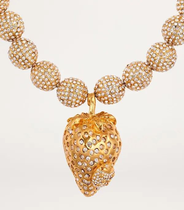Balmain o1s1wg111225 Size:OS/Crystal Strawberry Necklace in Golden Size ONE SIZE - 2 Thumbnail