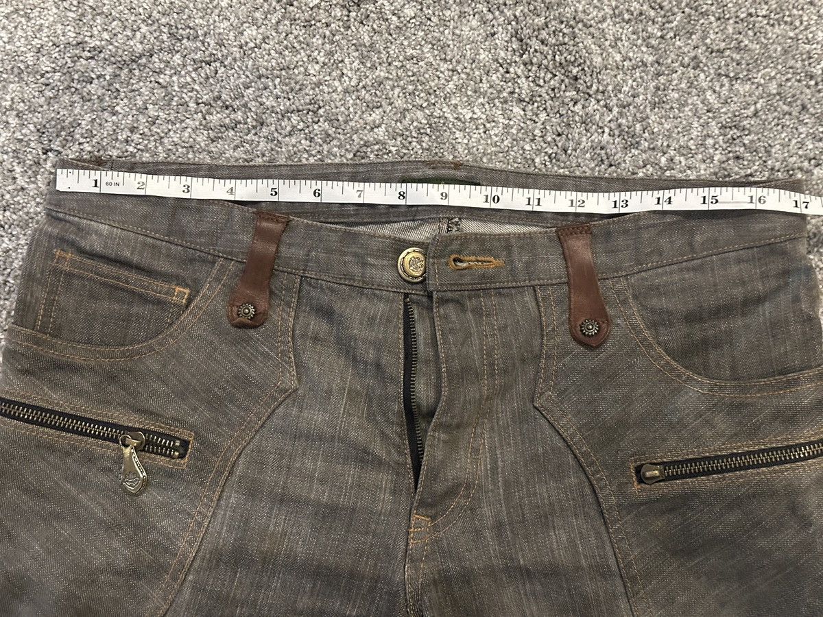 Obelisk Obelisk Y2K Flare Denim Leather patched Size US 33 - 13 Thumbnail
