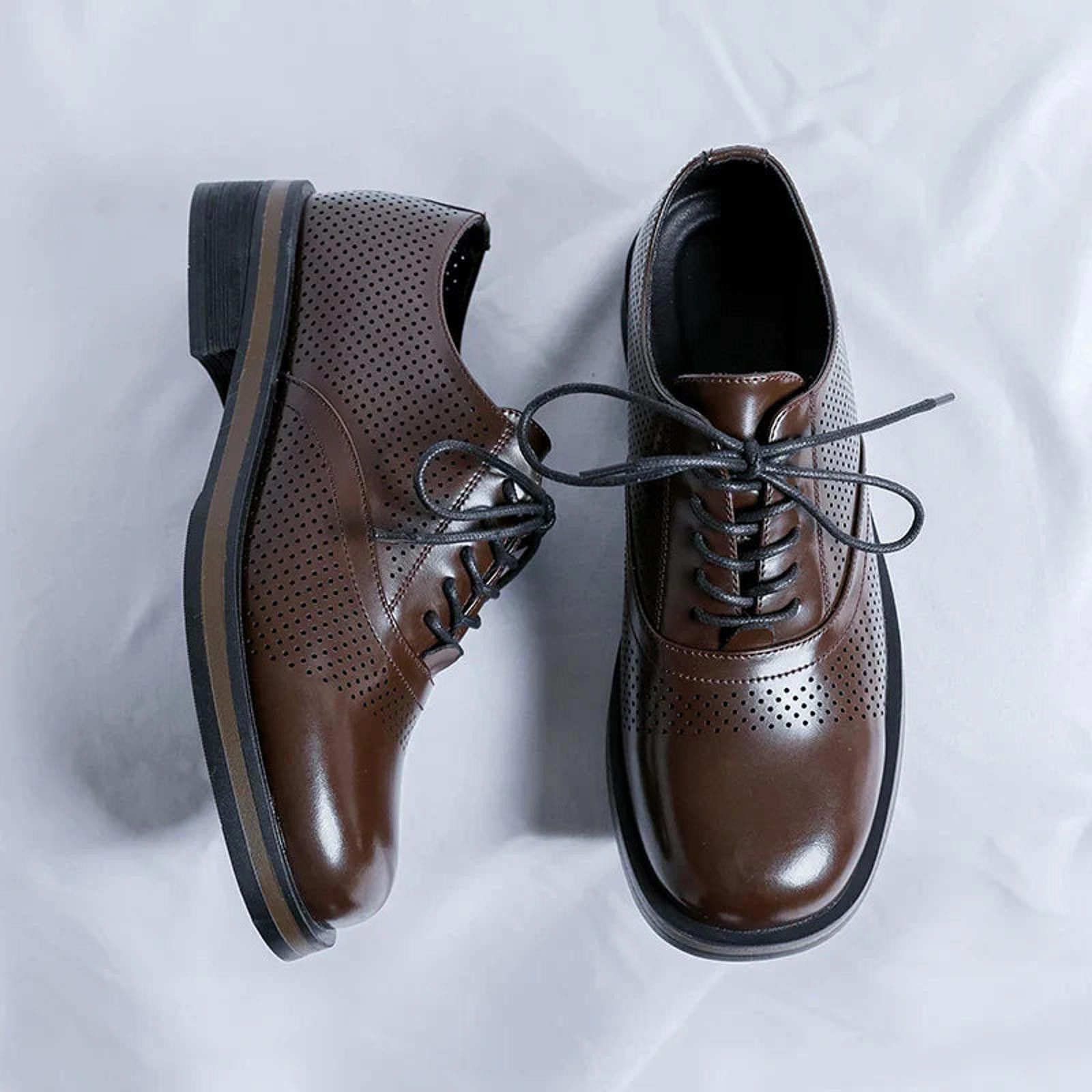 Leather Perforated Derby Shoes Size US 8 / EU 41 - 1 Thumbnail