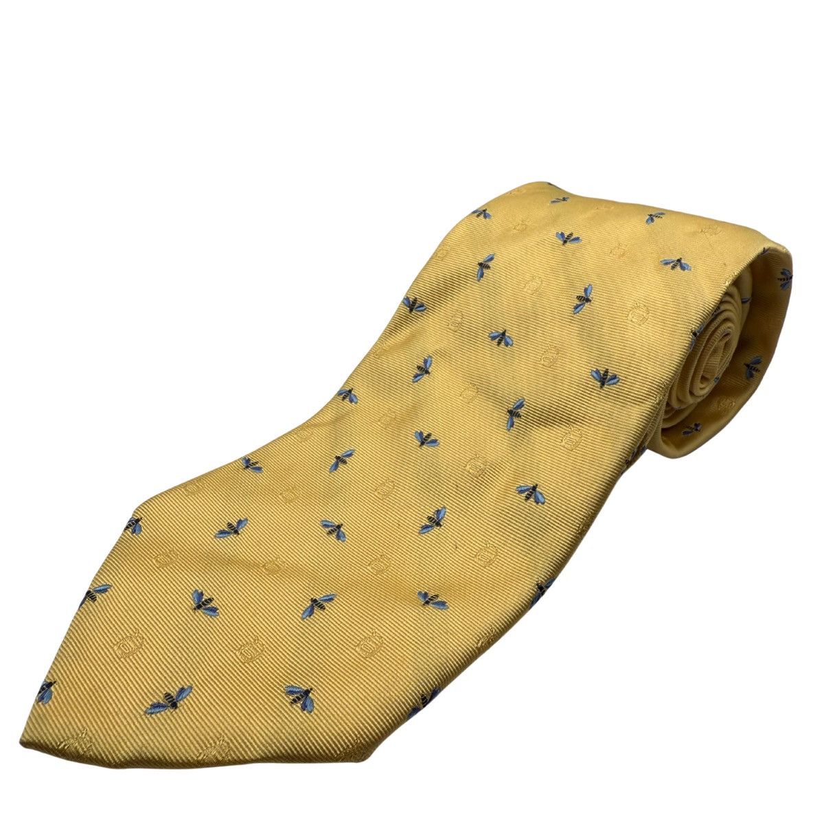 Brooks Brothers Brooks Brothers Silk Tie, Yellow with Blue Bees, Made in USA Size ONE SIZE - 1 Thumbnail