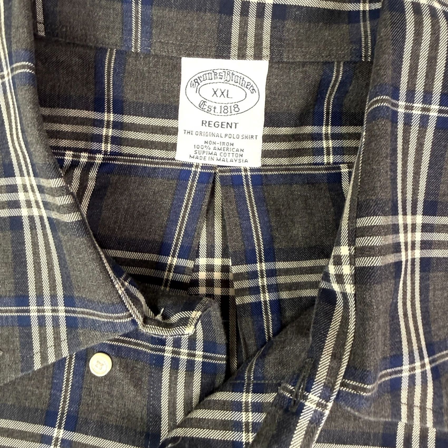 Brooks Brothers Brooks Brothers Shirt Mens 2XL Gray Plaid 100% American Supima Cotton Non-iron Size US XXL / EU 58 / 5 - 3 Thumbnail