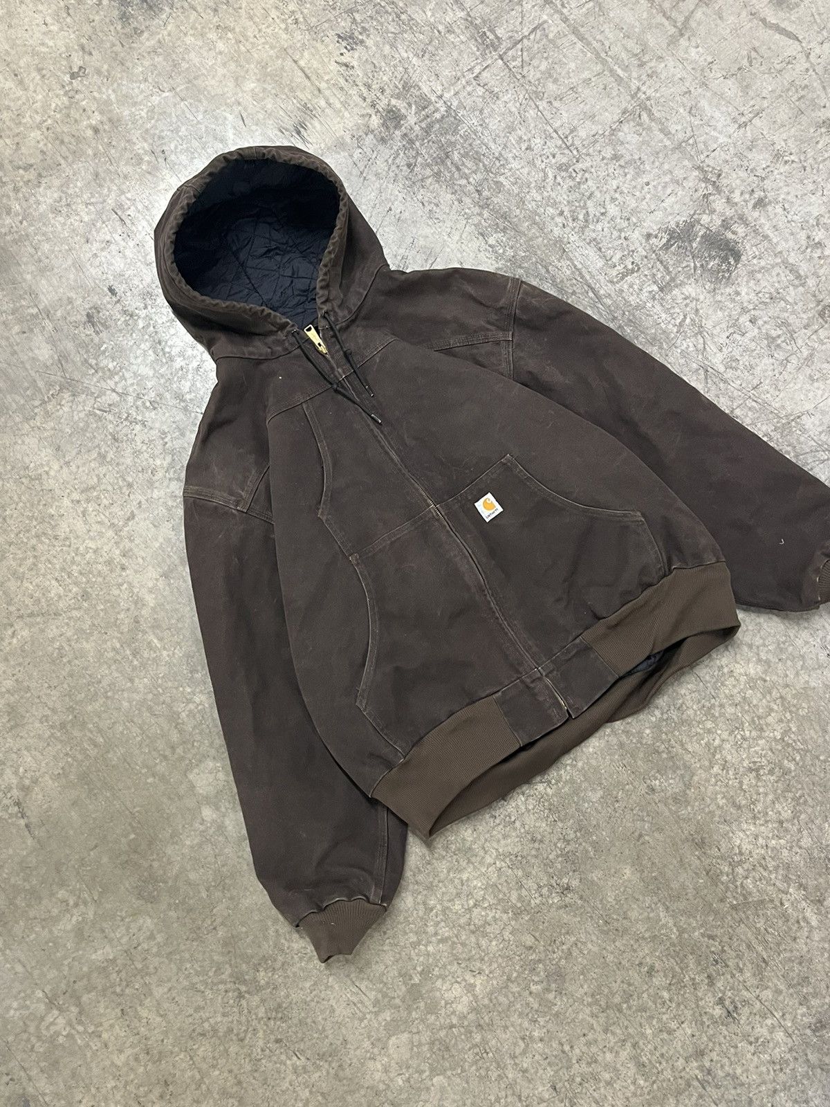 Carhartt × Vintage Carhartt mocha brown hooded Sherpa lined vintage jacket hype Size US XXL / EU 58 / 5 - 4 Thumbnail