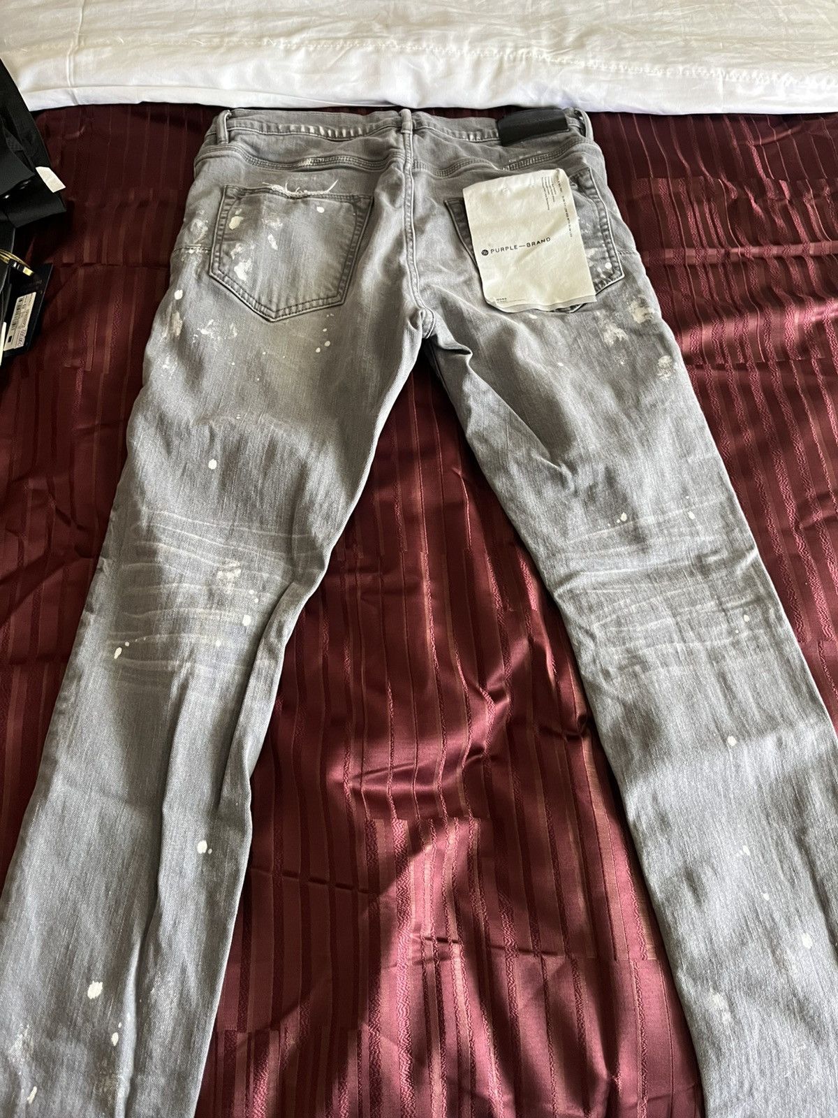 Purple Brand Purple Brand P001 Slim Fit Gray Paint Splatter Jeans Size 32 Size US 32 / EU 48 - 4 Thumbnail