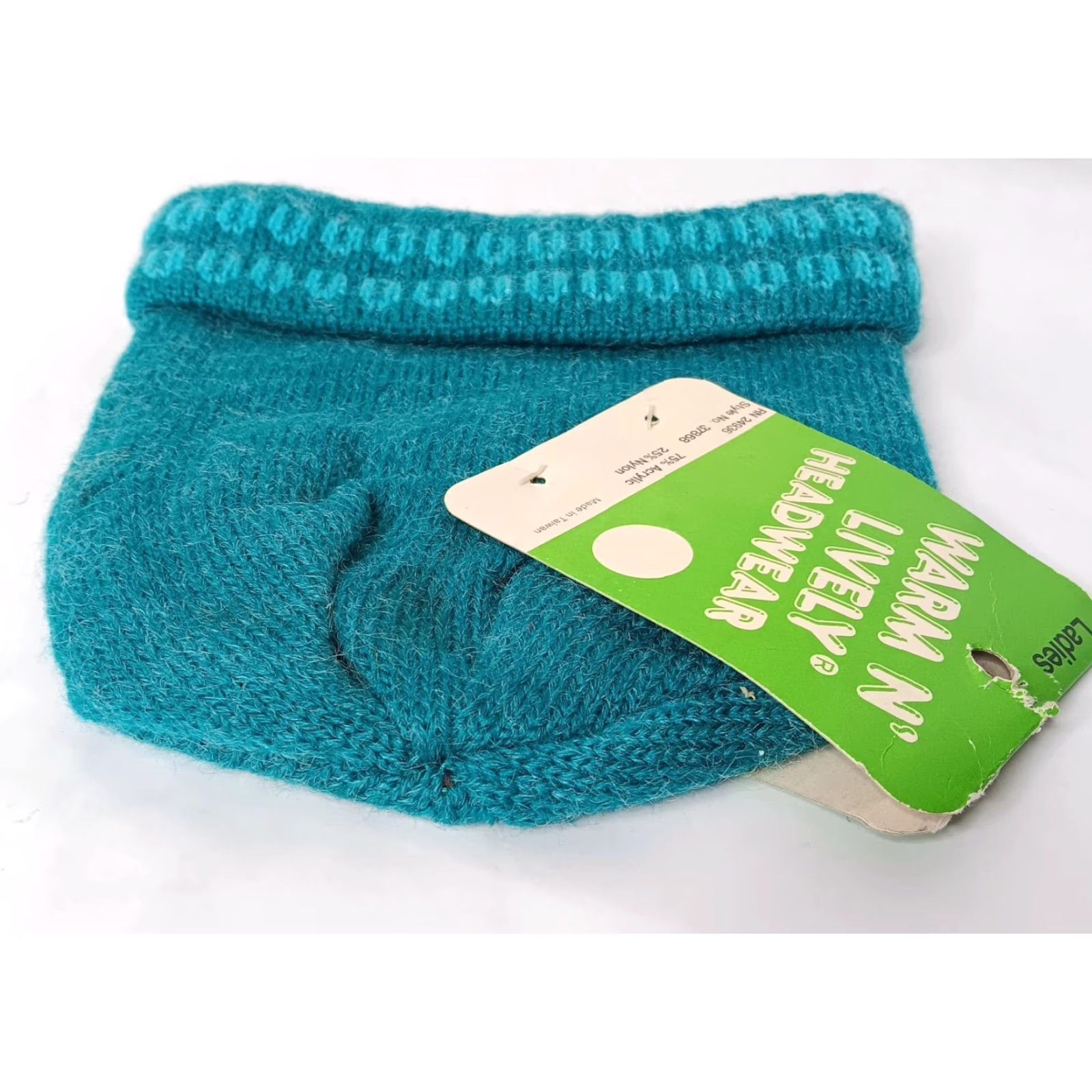 Vintage VINTAGE Warm N' Lively Beanie Knit Hat One Size Blue Acrylic Nylon Casual Womens Size ONE SIZE - 3 Thumbnail