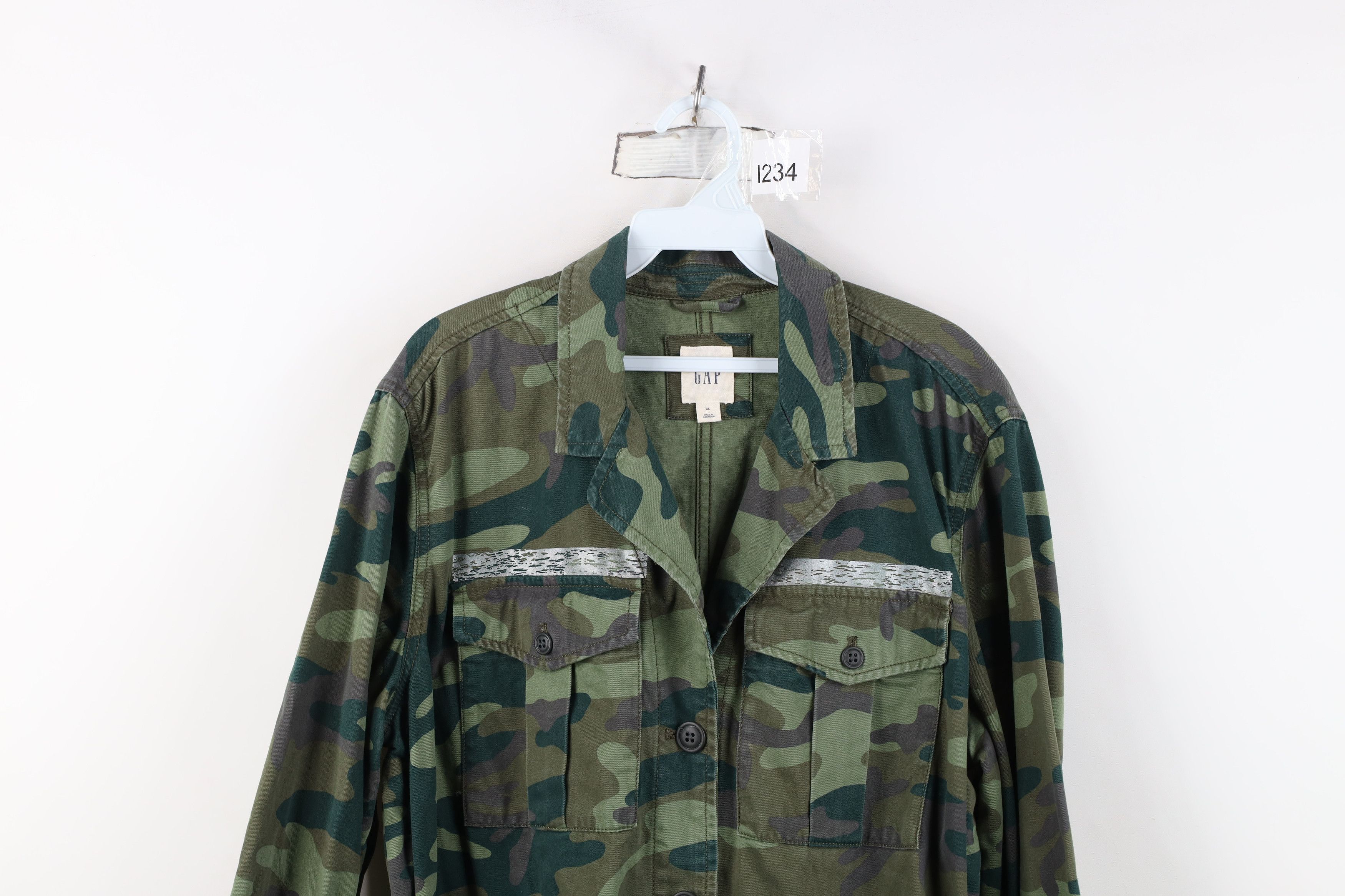 Gap Vintage Y2K Gap Camouflage Military Field Jacket Trench Coat Size XL / US 12-14 / IT 48-50 - 2 Thumbnail