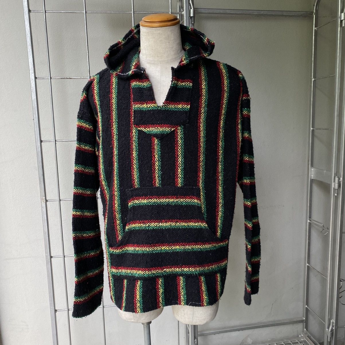 Vintage Black Rasta Striped Baja Hoodie Size US L / EU 52-54 / 3 - 9 Thumbnail