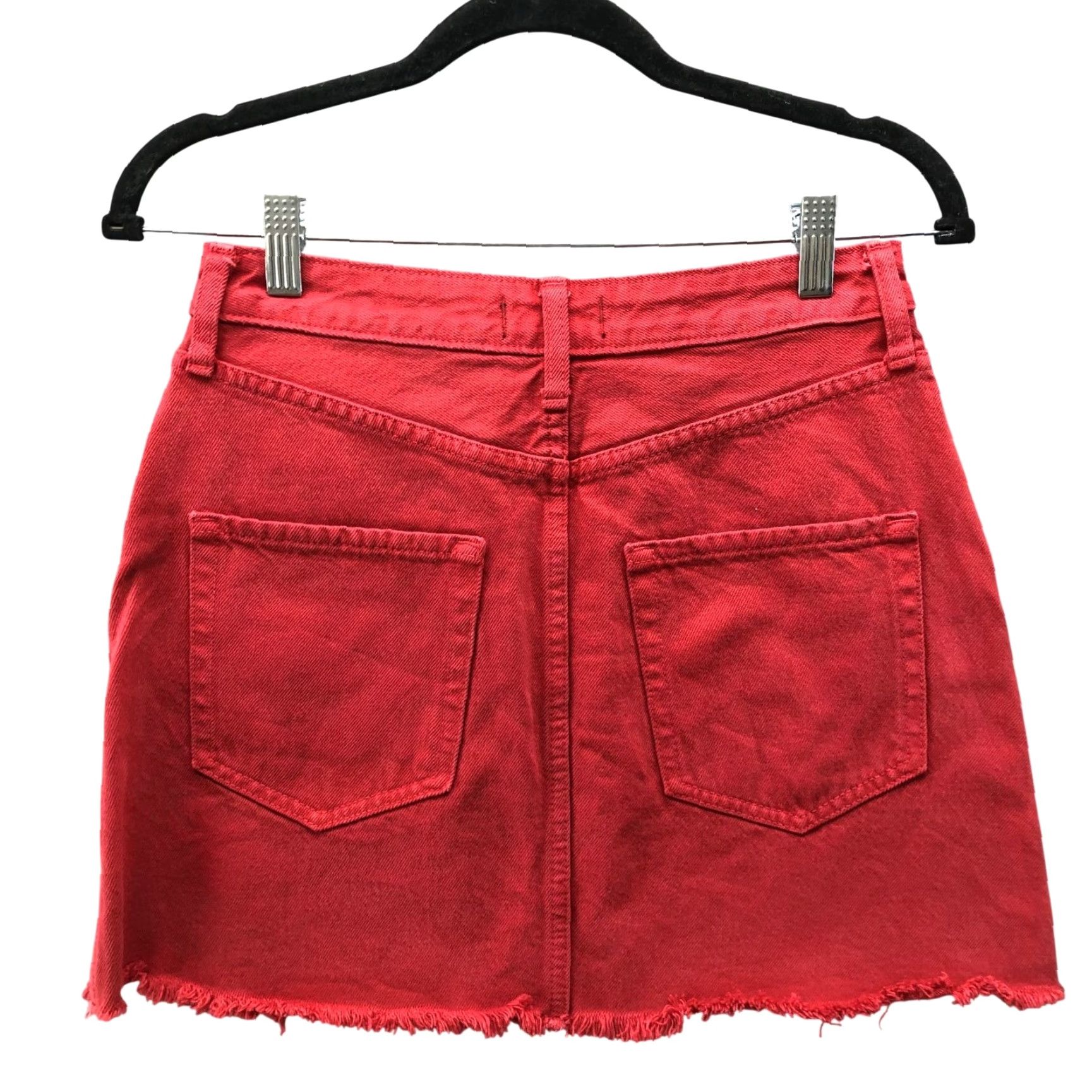 Abercrombie & Fitch VINTAGE Abercrombie & Fitch Zoe Natural Rise A-Line Denim Skirt 26 / 2 Red Mini Womens Skirt Size 26" / US 2 / IT 38 - 2 Thumbnail