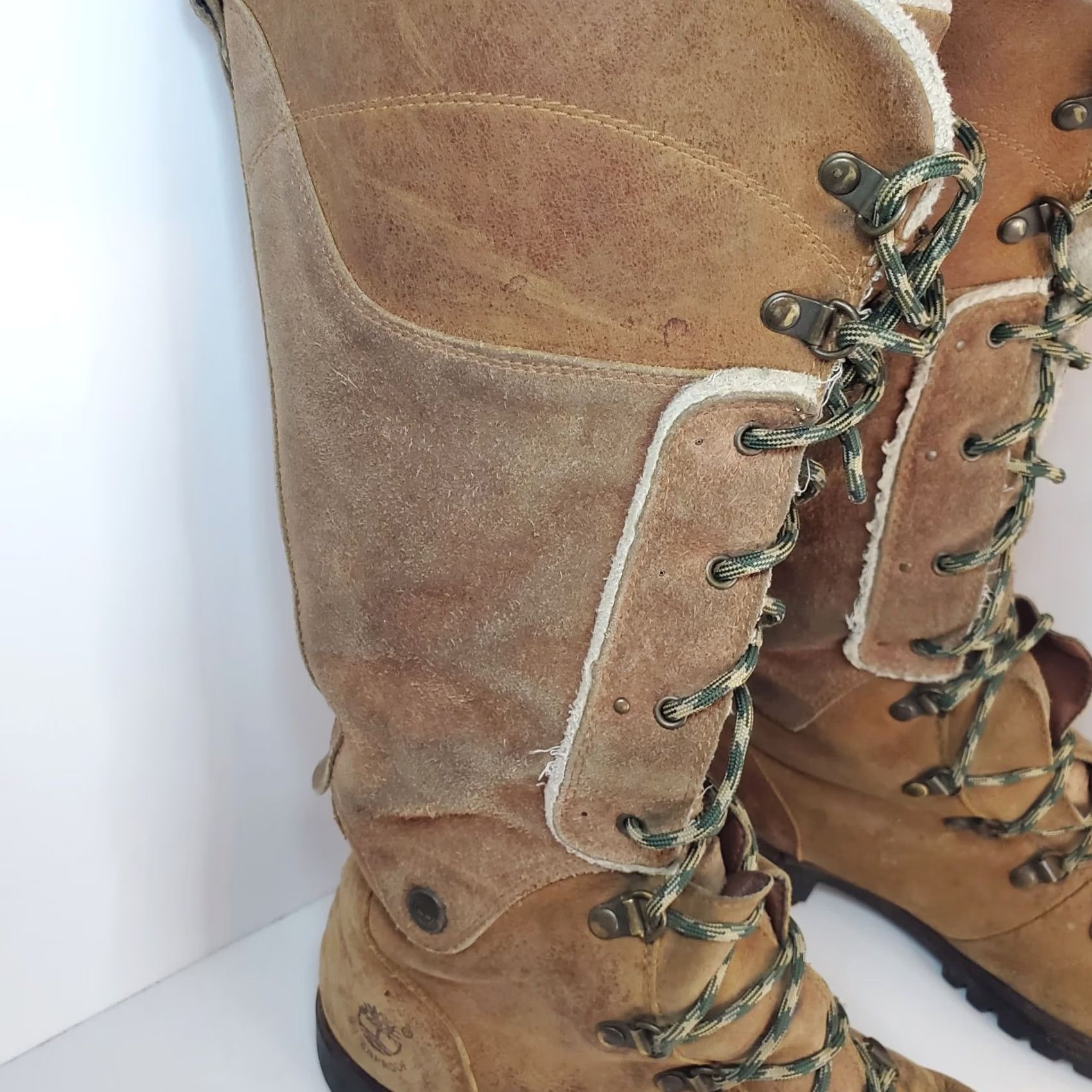 Timberland VINTAGE Timberland Earthkeepers Knee High Lineman Boot Womens 9 Brown Nubuck Suede Lace Up Fur Trim Waterproof Winter Size US 9 / IT 39 - 5 Thumbnail