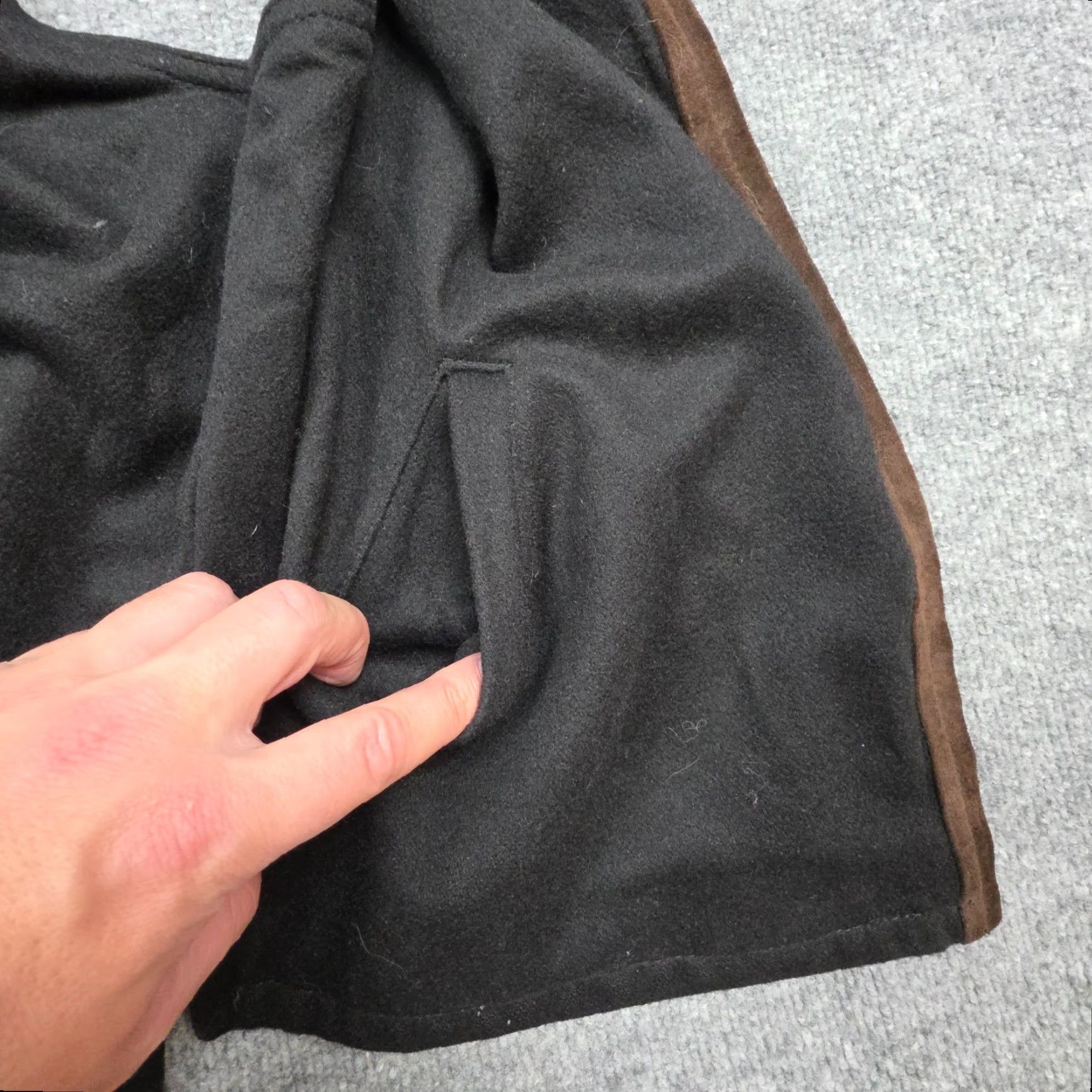 Vintage Mark Shale Vest Men's M Reversible Leather Wool Cashmere Full Zip Stand-Up Collar Brown Black Size US M / EU 48-50 / 2 - 6 Thumbnail