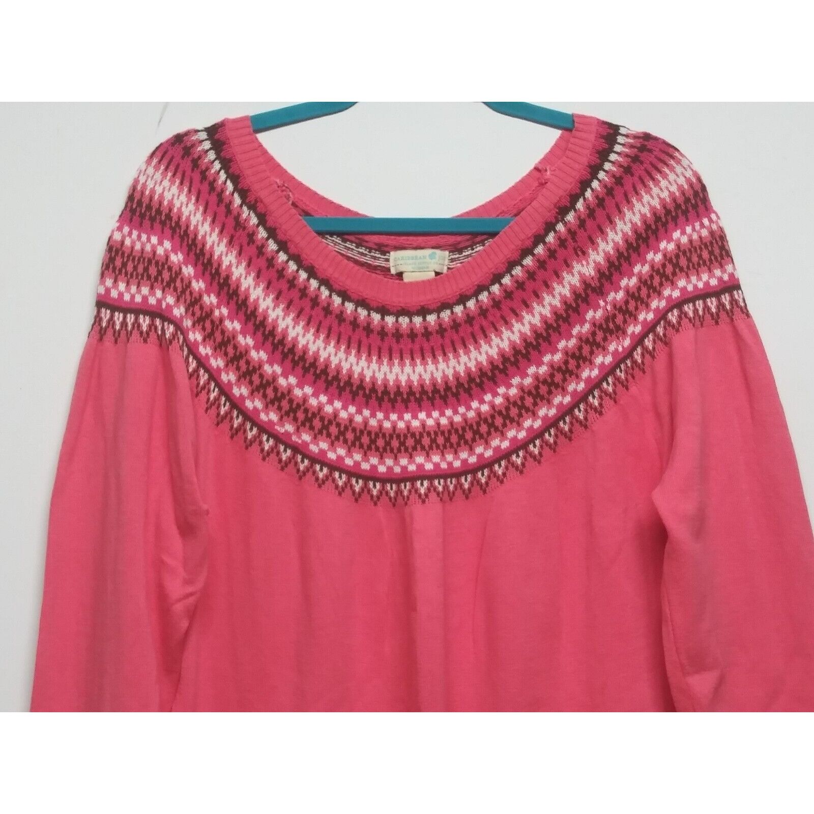 Vintage Caribbean Joe womens Sweater 2X Islandic Nordic Fair Isle Me Size XXL / US 16-18 / IT 52-54 - 3 Thumbnail