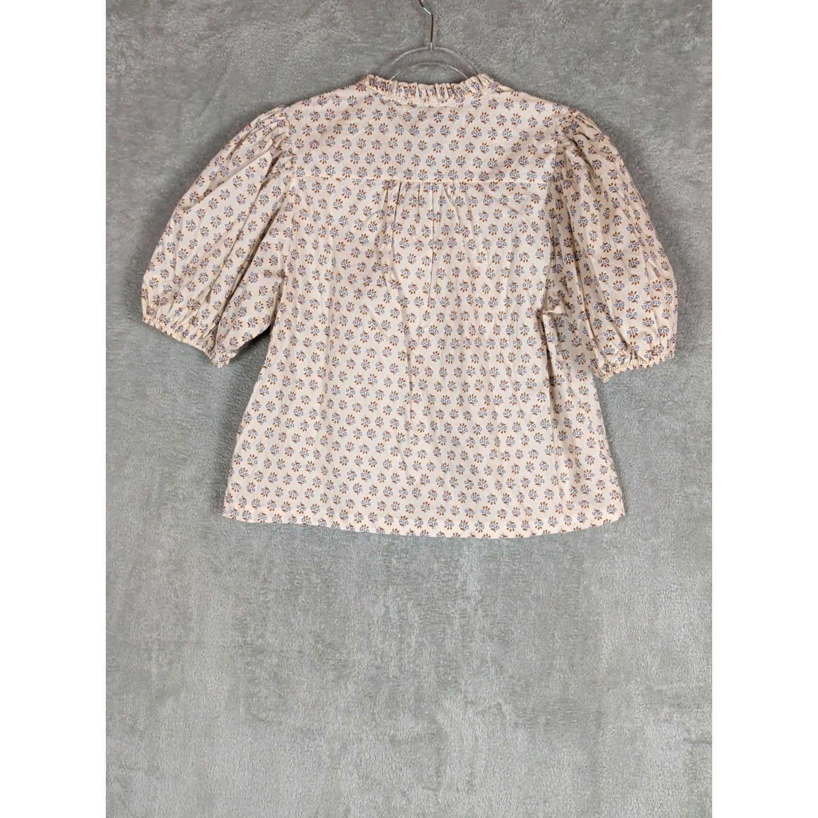 Vintage PINCH Floral Puff Sleeve Blouse Ruffle Neck Button Front Top M Cottagecore Women Size M / US 6-8 / IT 42-44 - 7 Thumbnail