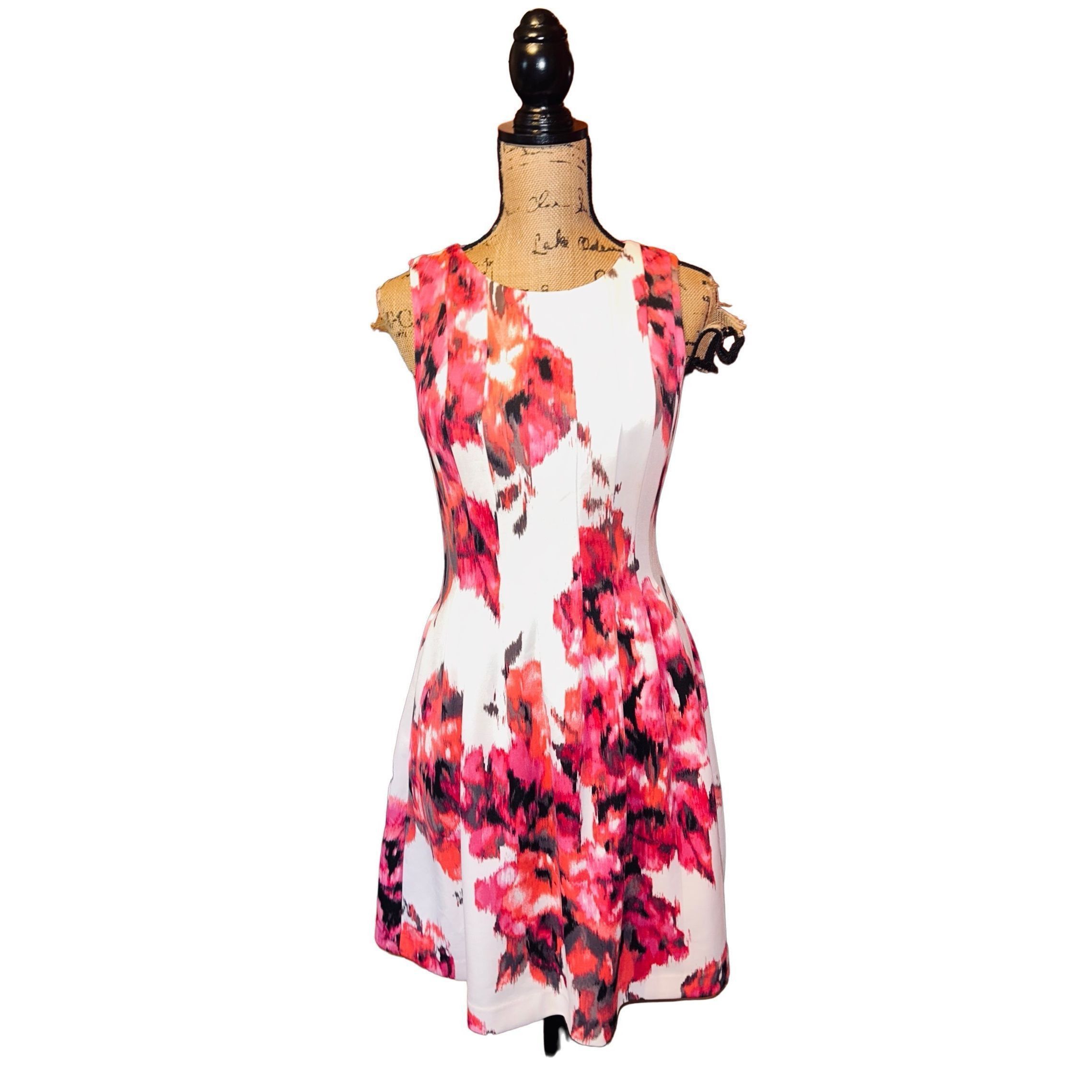 Other Jessica Howard Womens Pink White Fit + Flare Dress 6 Size M / US 6-8 / IT 42-44 - 1 Thumbnail