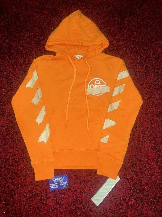 Off white tape online hoodie orange