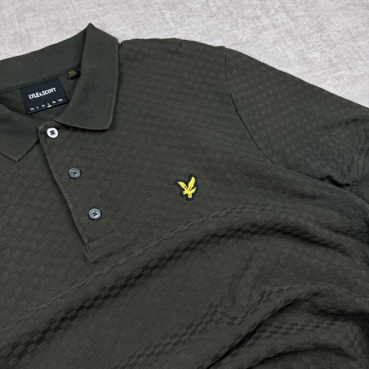 Lyle & Scott Lyle & Scott Dark Green Texture Polo Shirt Size US L / EU 52-54 / 3 - 3 Thumbnail