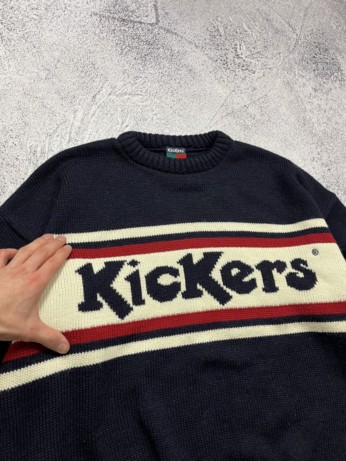Kickers Vintage Kickers Big Spellout Logo Knit Sweater Baggy 90’s Size US L / EU 52-54 / 3 - 6 Thumbnail