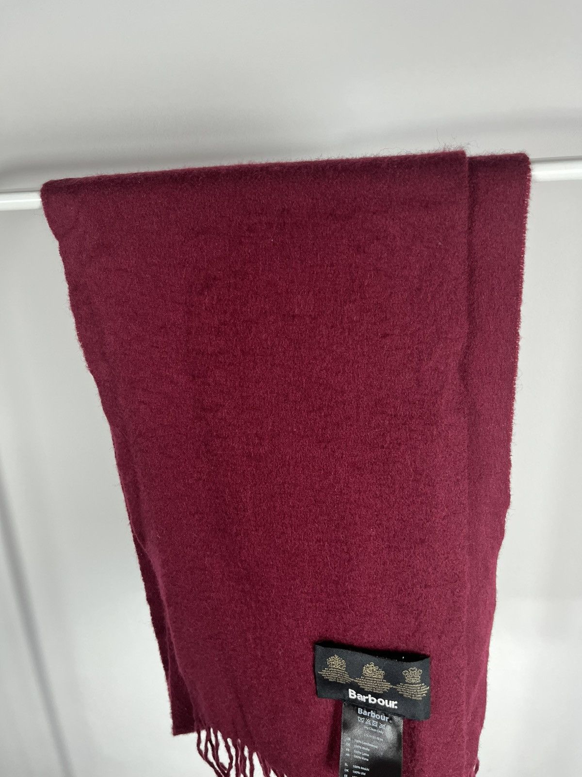 Barbour Barbour Burgundy Lambswool Scarf 195x26 cm Size ONE SIZE - 7 Thumbnail