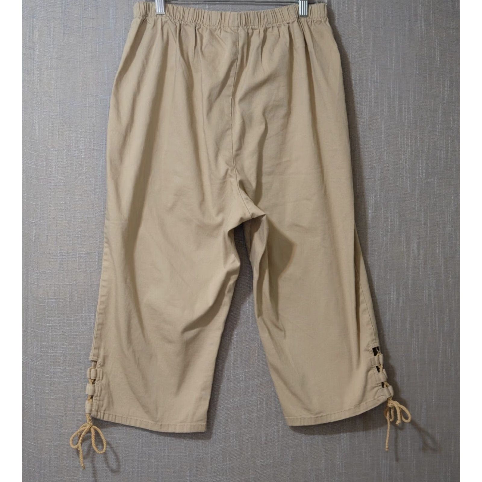 Vintage EUC Roamans Capri Pants Pull On Cotton/Spandex Tan Women's 20W #H51-58 Size 42" / US 20 - 5 Thumbnail