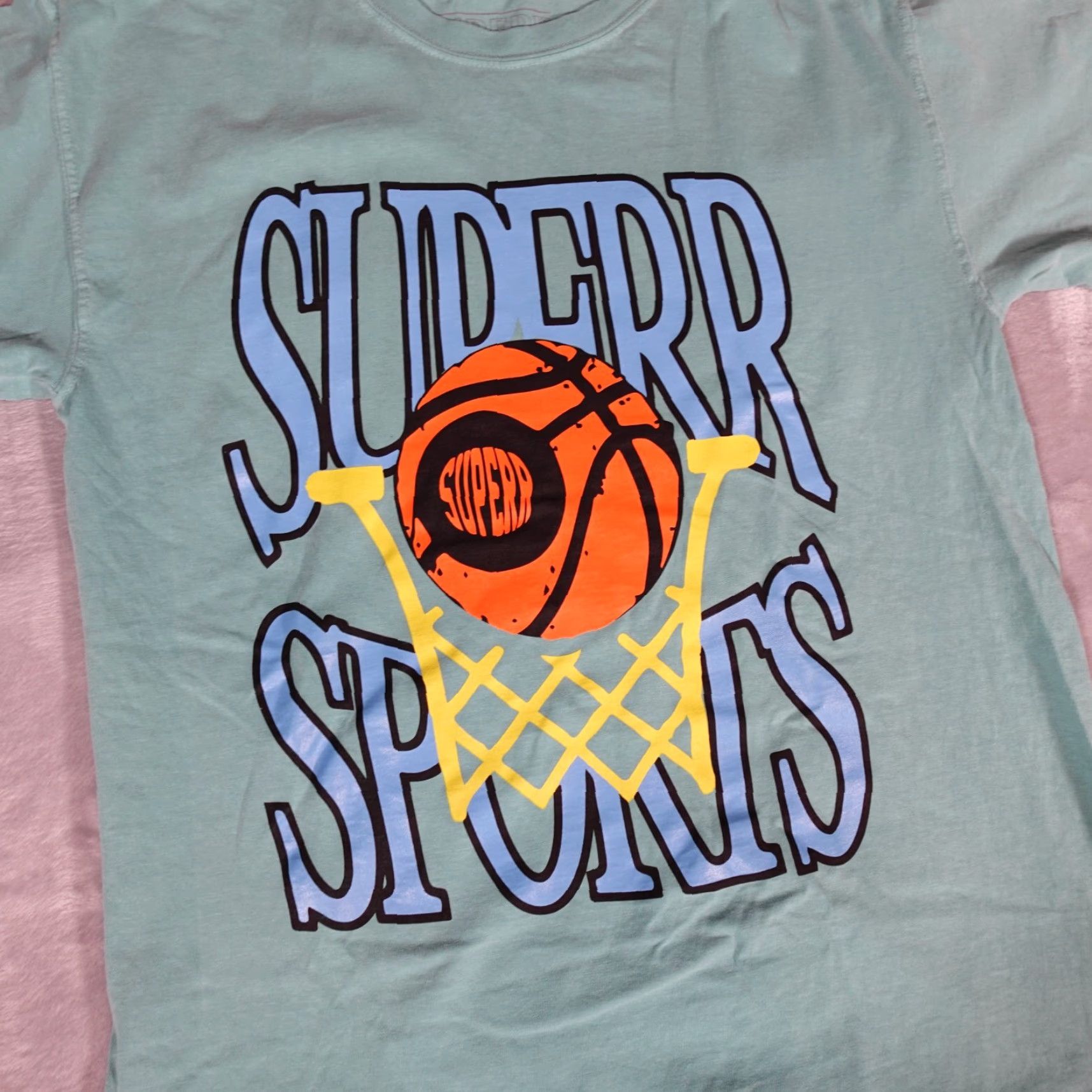 Logo 7 VINTAGE Superrradical Basketball Logo T-Shirt Mens Medium Green Sports 2020s Size US M / EU 48-50 / 2 - 2 Thumbnail