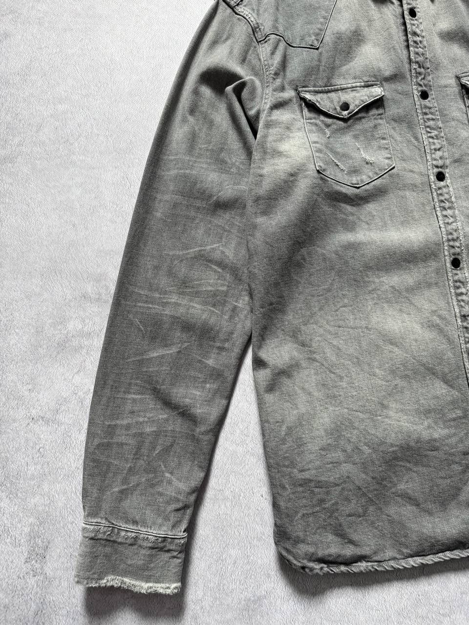 Allsaints AllSaints Distressed Long Sleeve Shirt Washed Gray Size US L / EU 52-54 / 3 - 6 Thumbnail