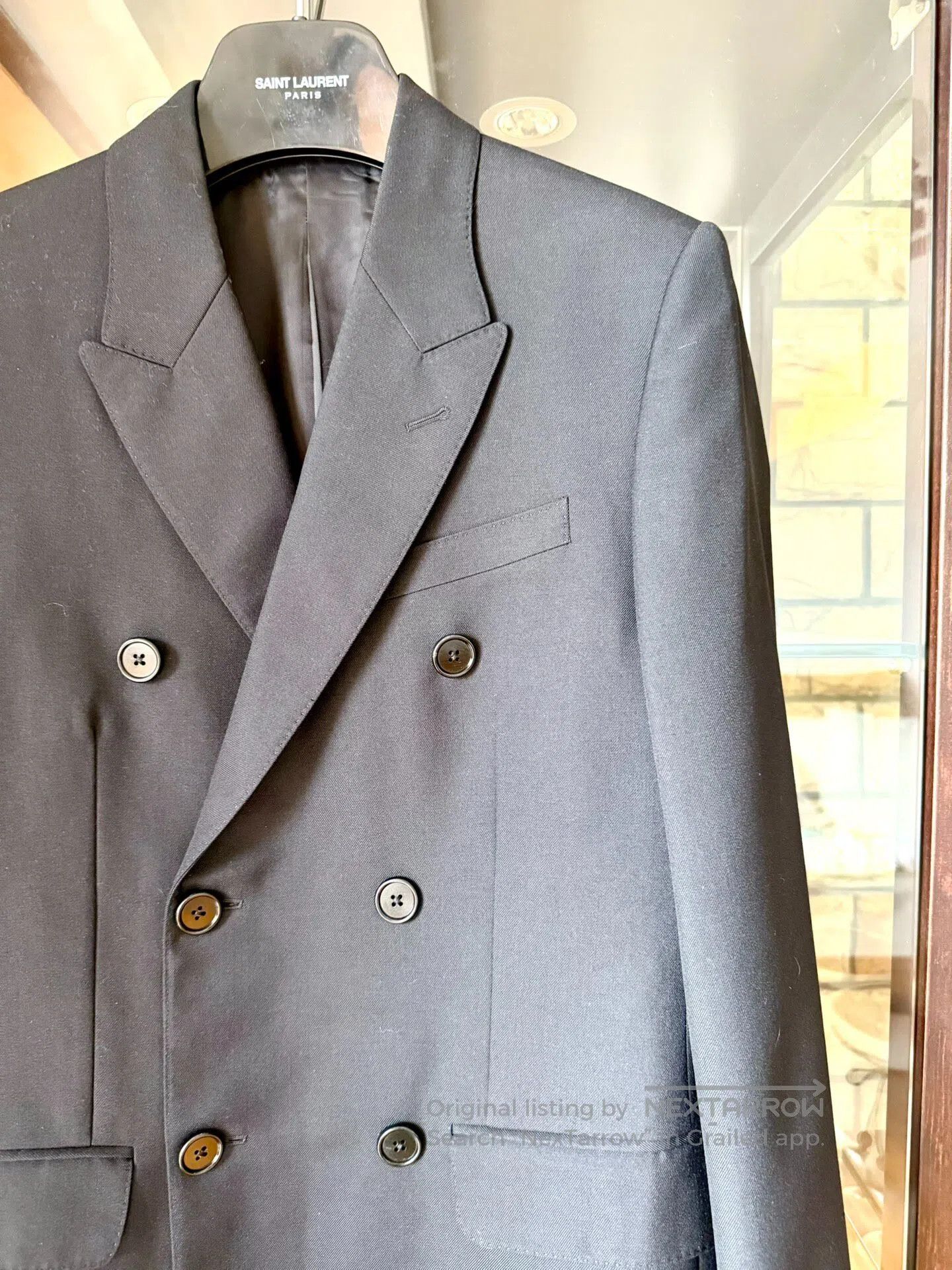 Celine CELINE Black Classic Peak Lapel Double-Breasted Blazer| Size US S / EU 44-46 / 1 - 2 Thumbnail