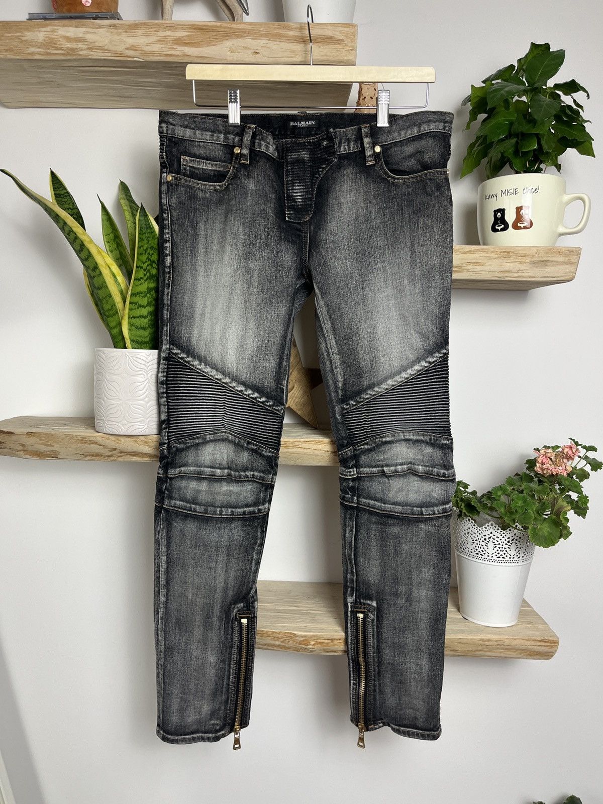 Balmain Decarnin Balmain Homme AW09 Heavy Biker Jeans | Grailed