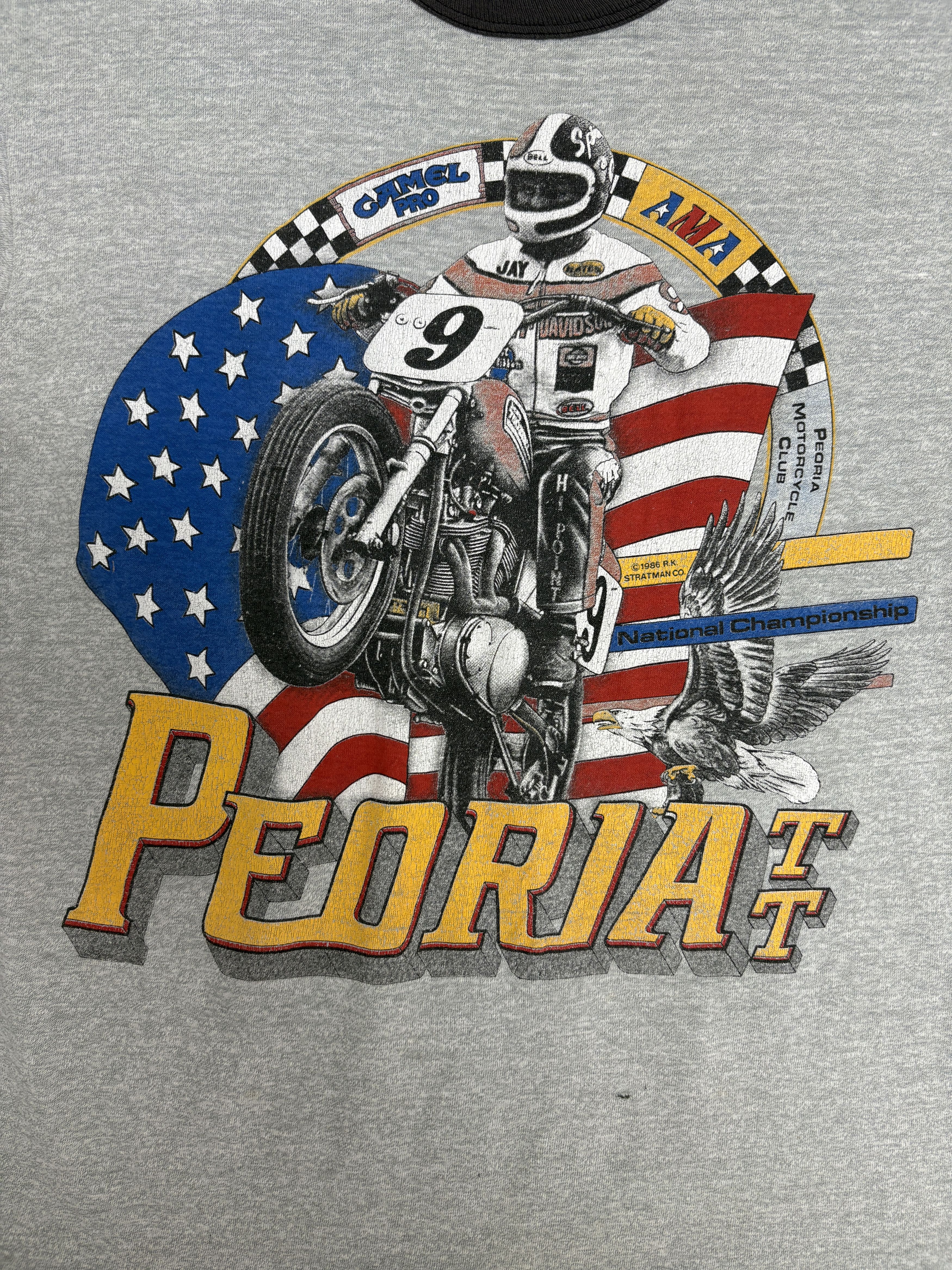 Vintage Peoria TT National 1986 Racing Vintage T-Shirt Tee Size US S / EU 44-46 / 1 - 2 Thumbnail