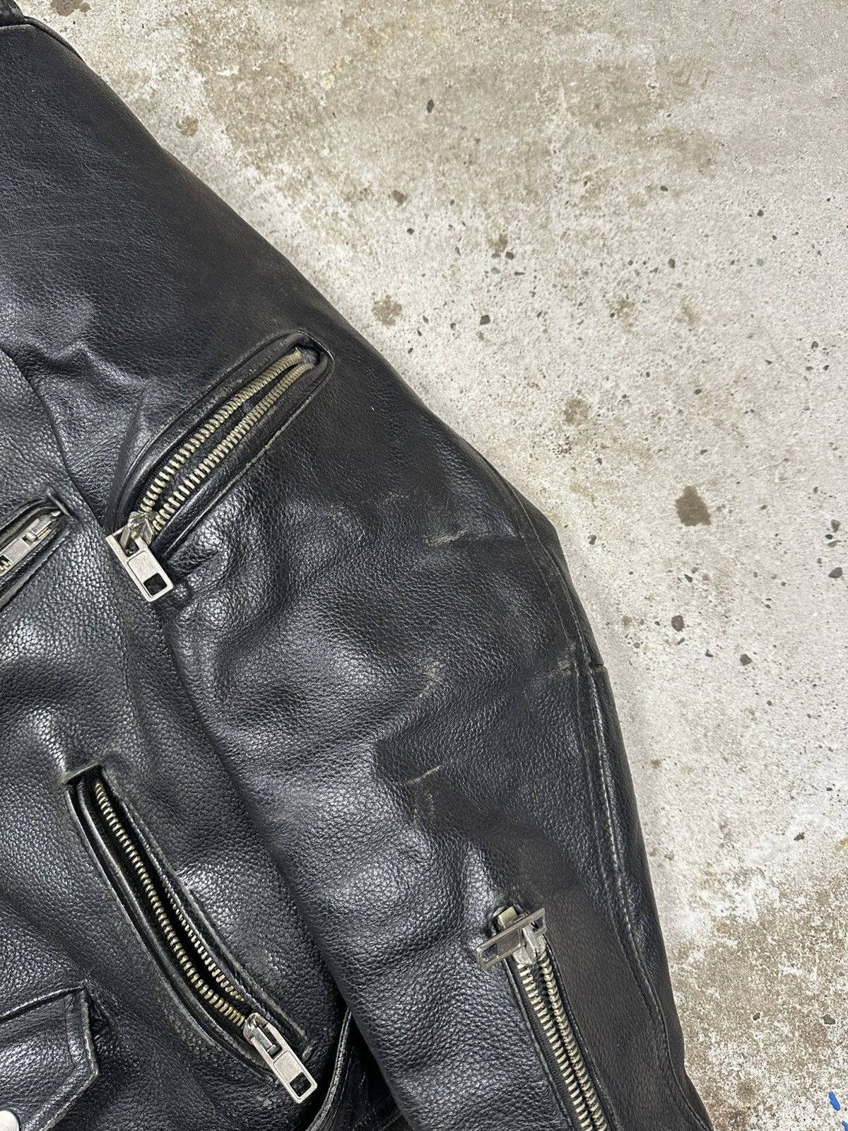 Genuine Leather × Vintage Vintage Y2K Ramones Black Moto Biker Leather Jacket Heavy Size US L / EU 52-54 / 3 - 7 Thumbnail
