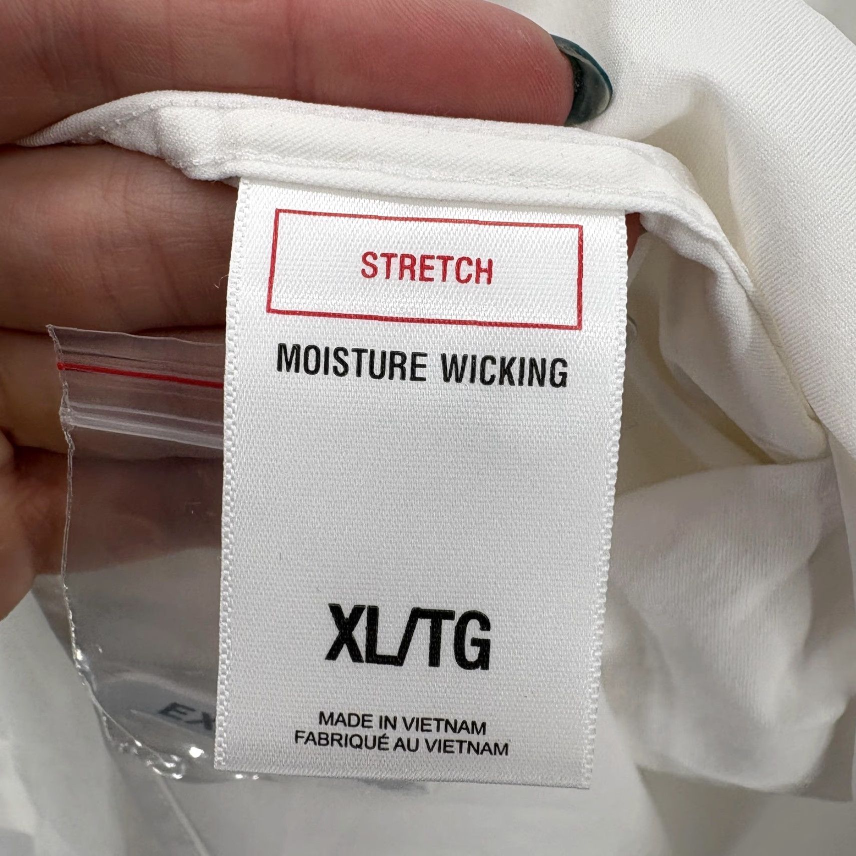 Express Express Dress Shirt Mens XL 17.5 34/35 White Slim Fit Stretch Moisture Wicking Shirt Size 46R - 5 Thumbnail