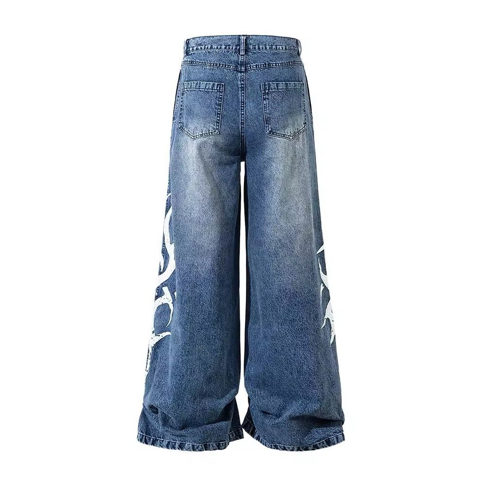 Jean × Other Streetwear Design Baggy Wide Leg Jeans Pants Size US 31 - 2 Thumbnail
