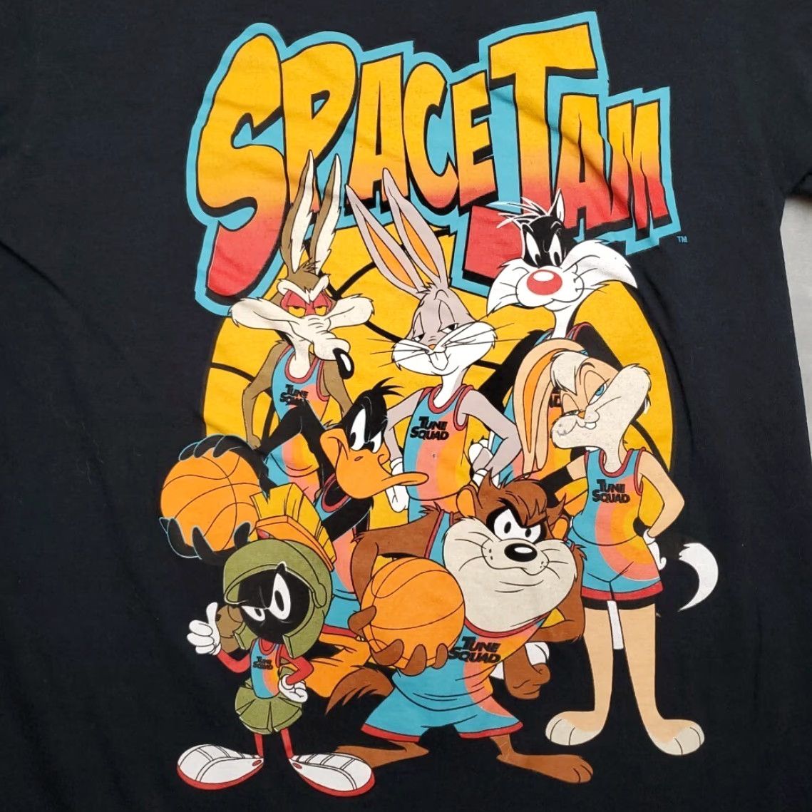 Vintage Space Jam Shirt Mens M Black Tune Squad Looney Tunes Bugs Bunny Taz Sylvester Daffy Duck Crew Neck Short Sleeve Vintage Retro Graphic Print Size US M / EU 48-50 / 2 - 2 Thumbnail